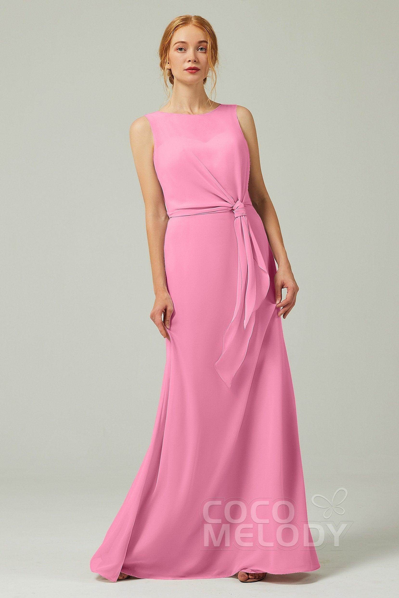 A-Line Floor Length Chiffon Bridesmaid Dress CB0317
