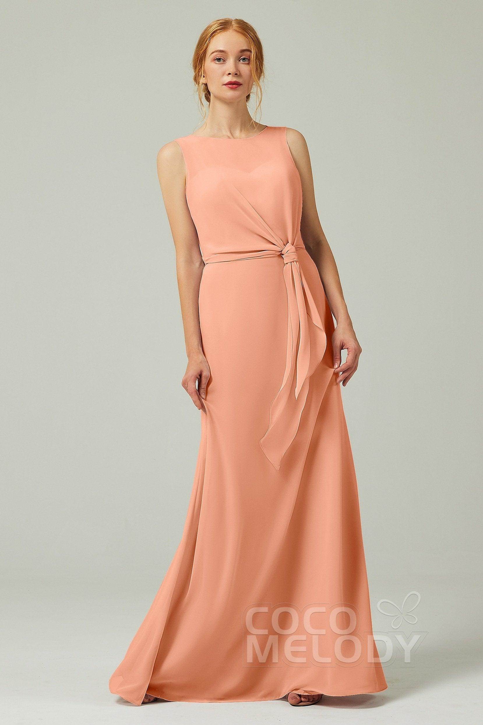 A-Line Floor Length Chiffon Bridesmaid Dress CB0317