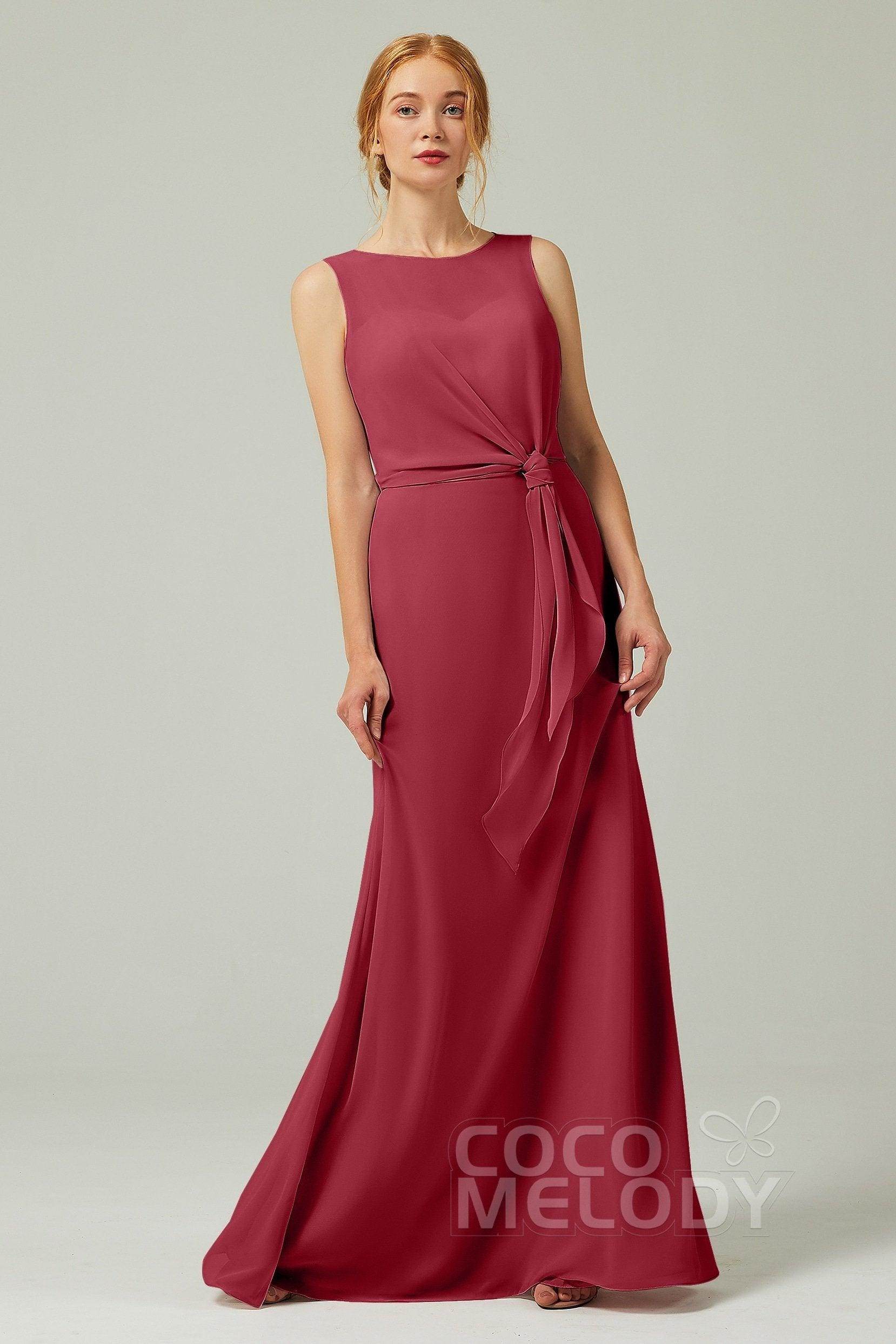 A-Line Floor Length Chiffon Bridesmaid Dress CB0317