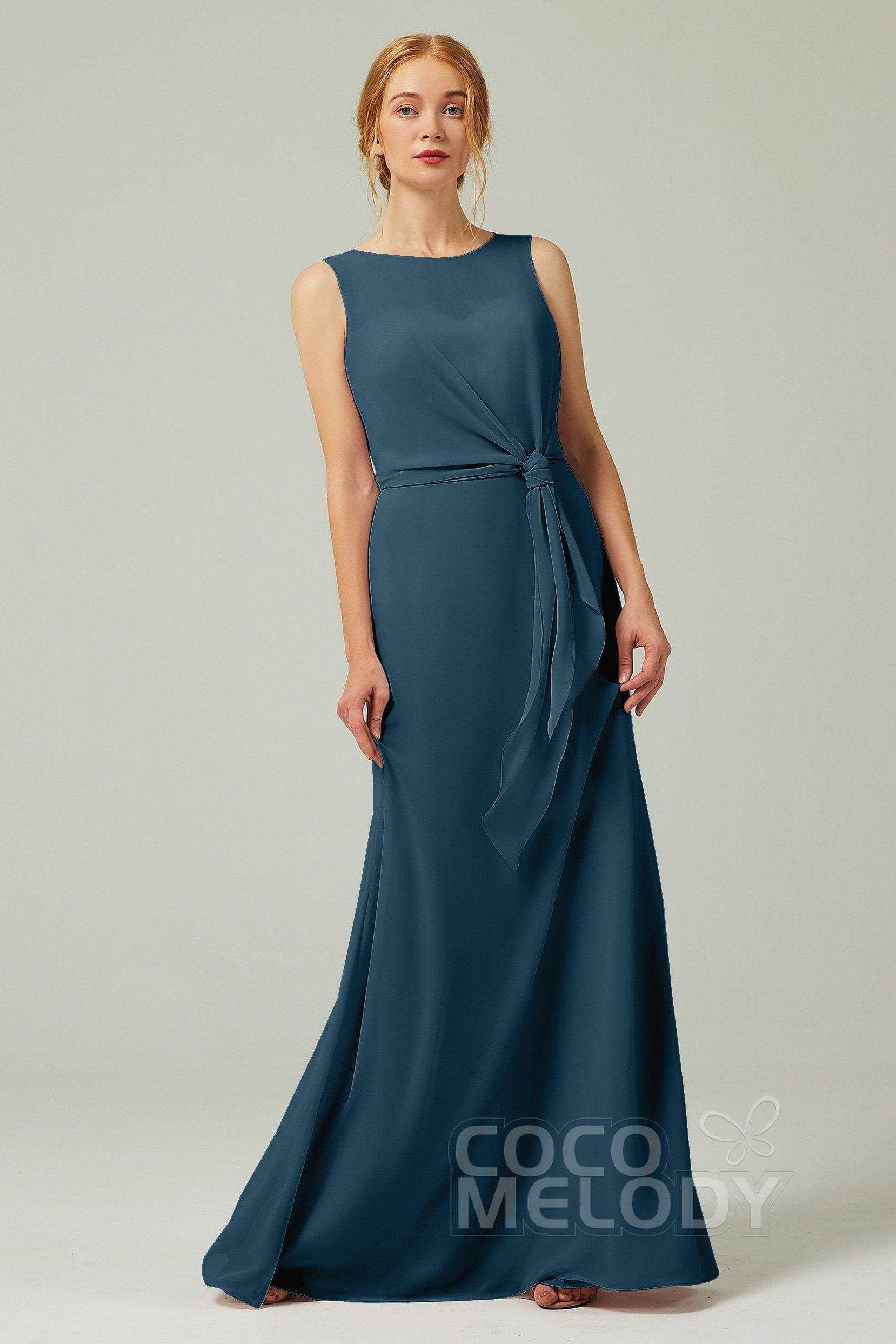 A-Line Floor Length Chiffon Bridesmaid Dress CB0317