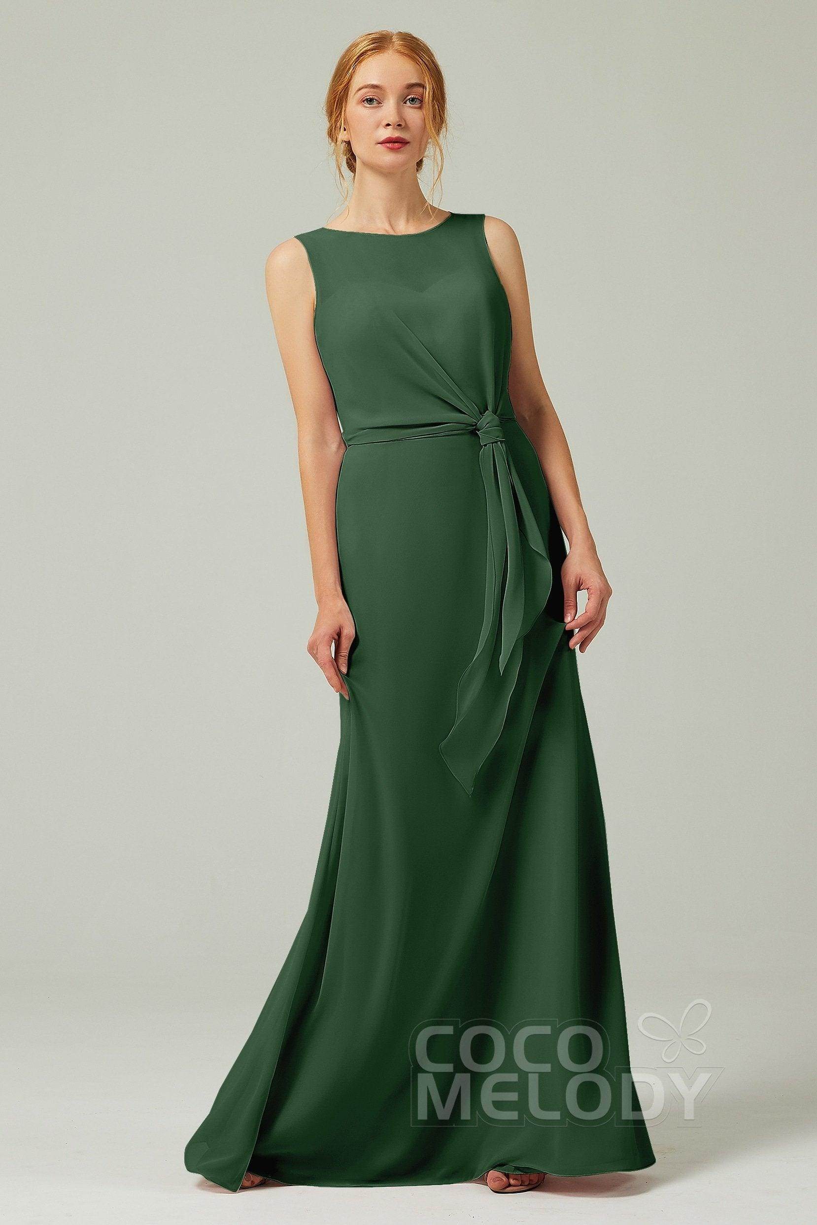 A-Line Floor Length Chiffon Bridesmaid Dress CB0317