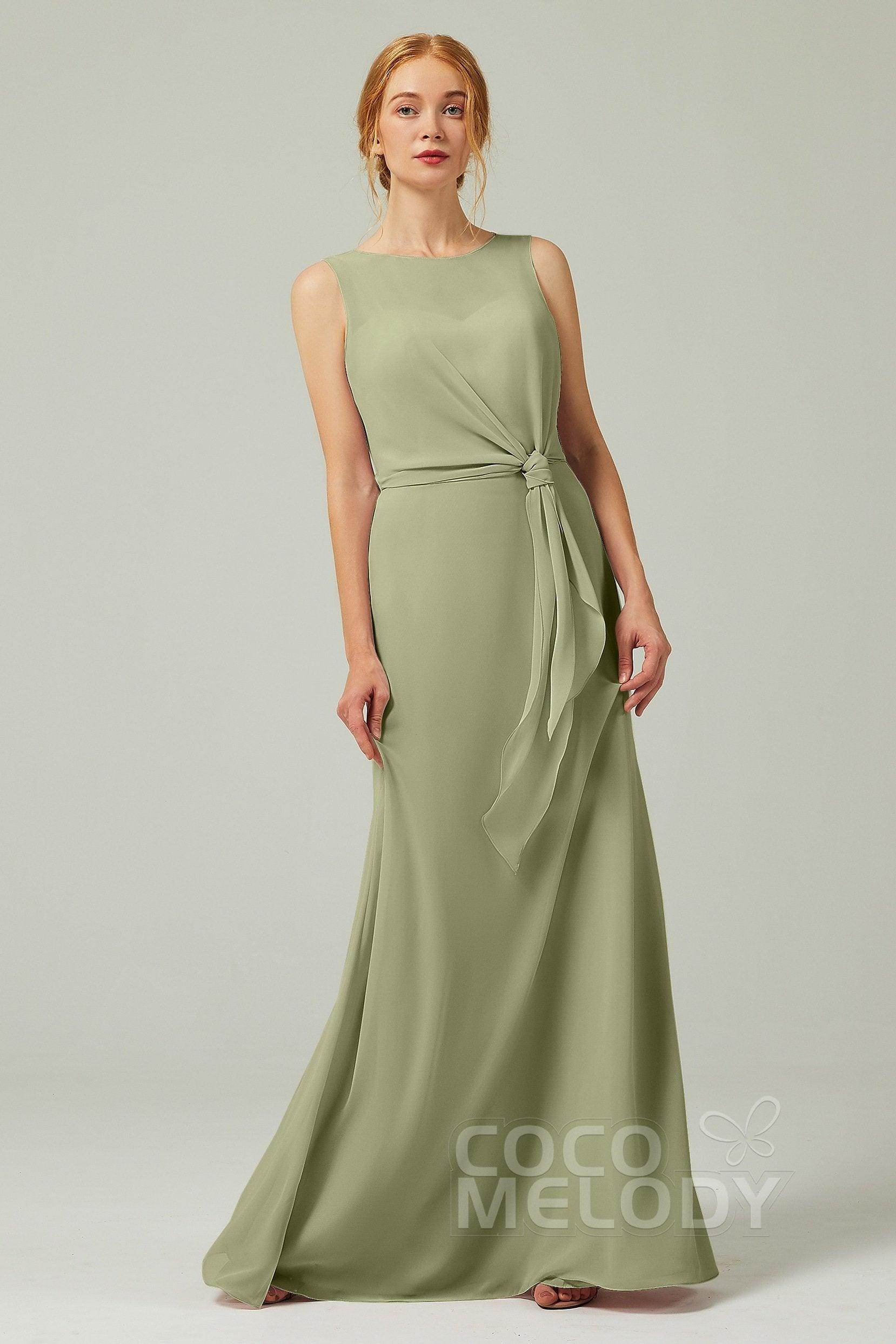 A-Line Floor Length Chiffon Bridesmaid Dress CB0317