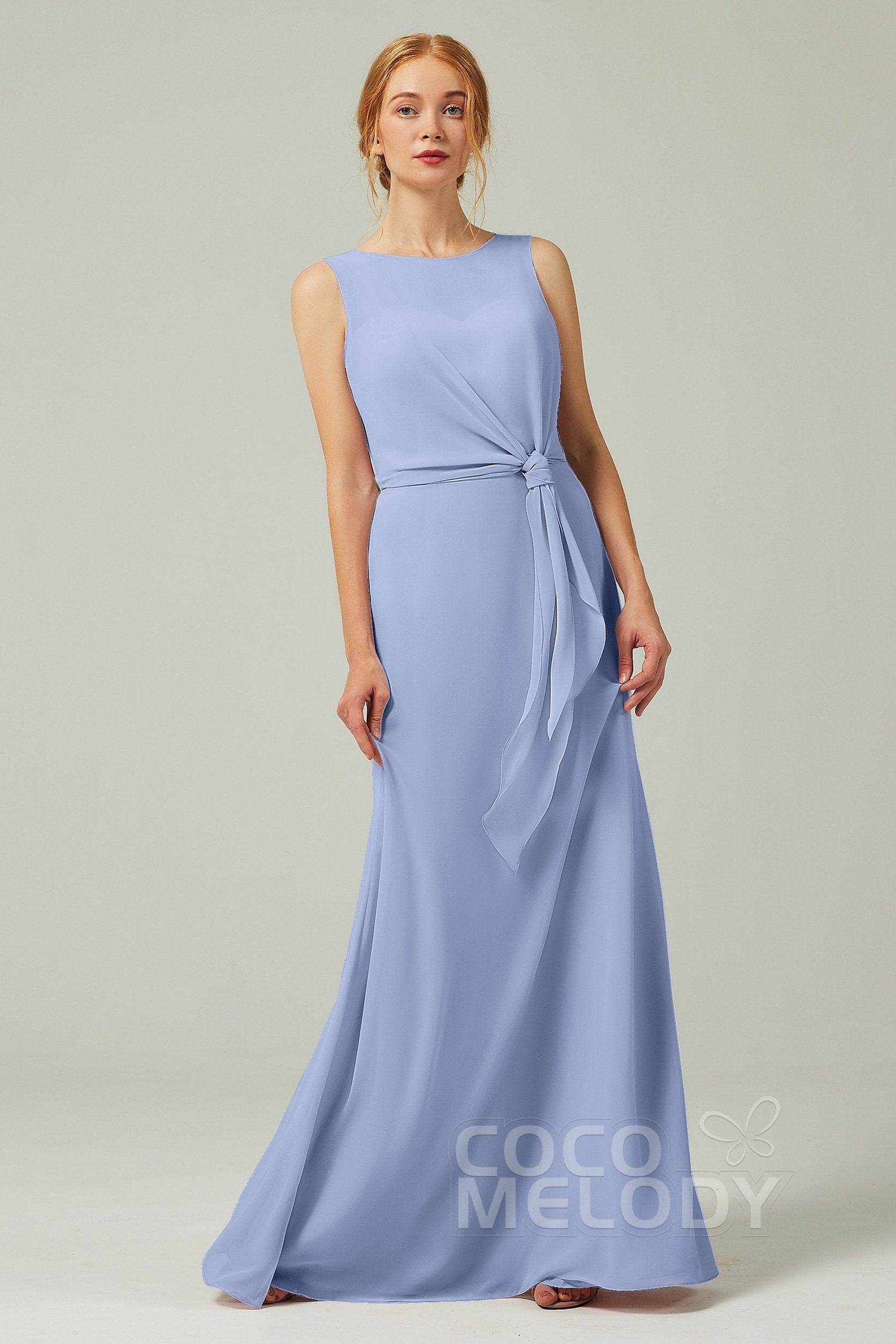 A-Line Floor Length Chiffon Bridesmaid Dress CB0317
