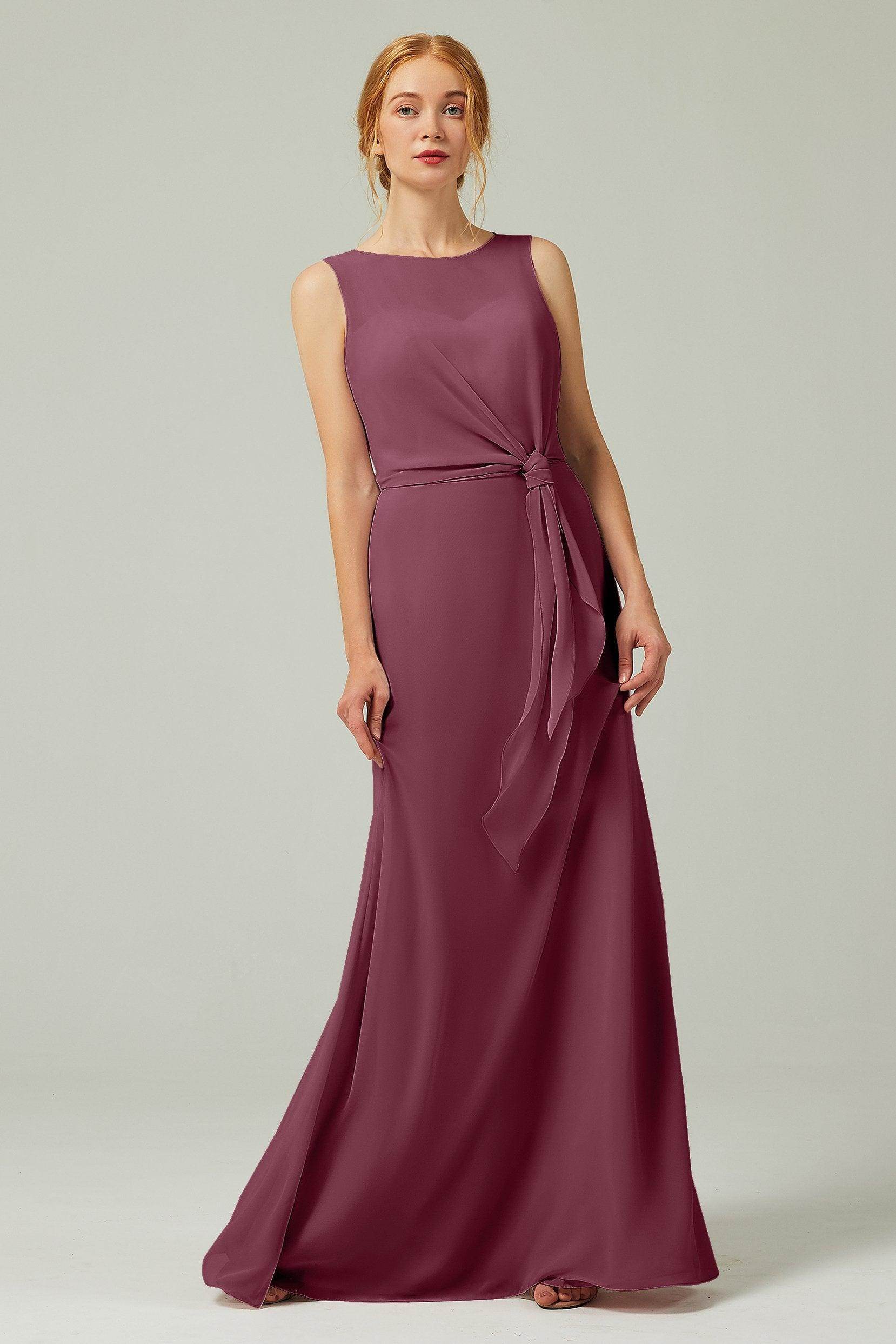 A-Line Floor Length Chiffon Bridesmaid Dress CB0317