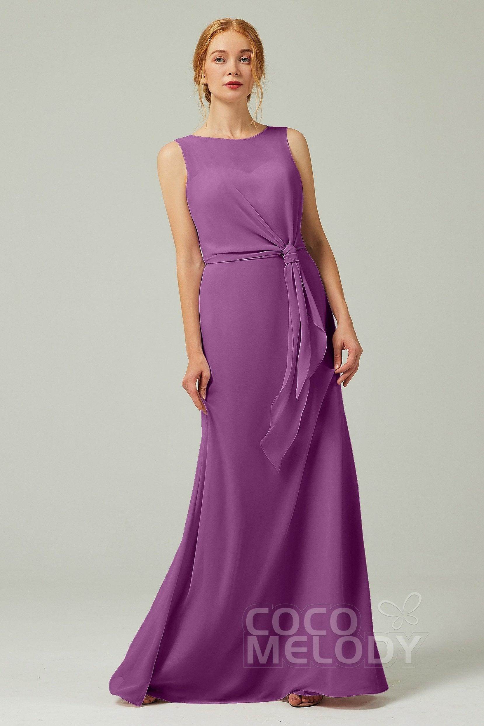 A-Line Floor Length Chiffon Bridesmaid Dress CB0317