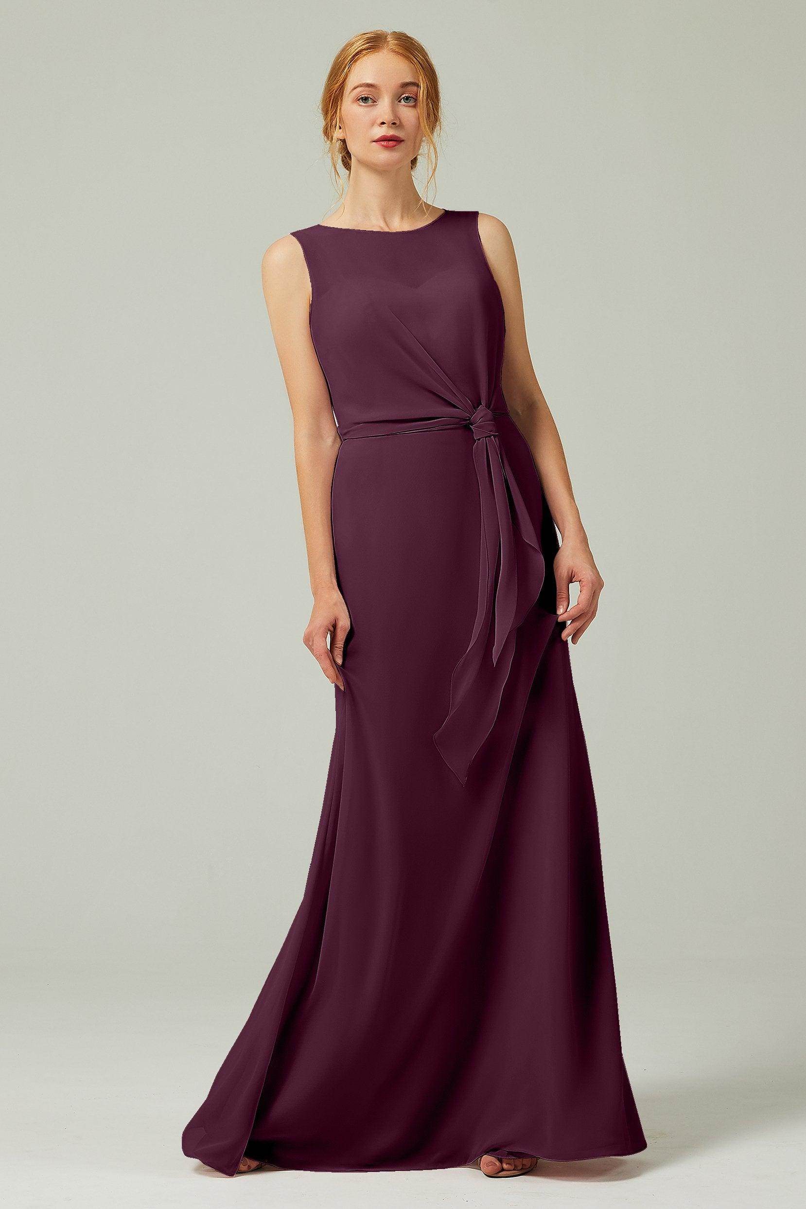 A-Line Floor Length Chiffon Bridesmaid Dress CB0317