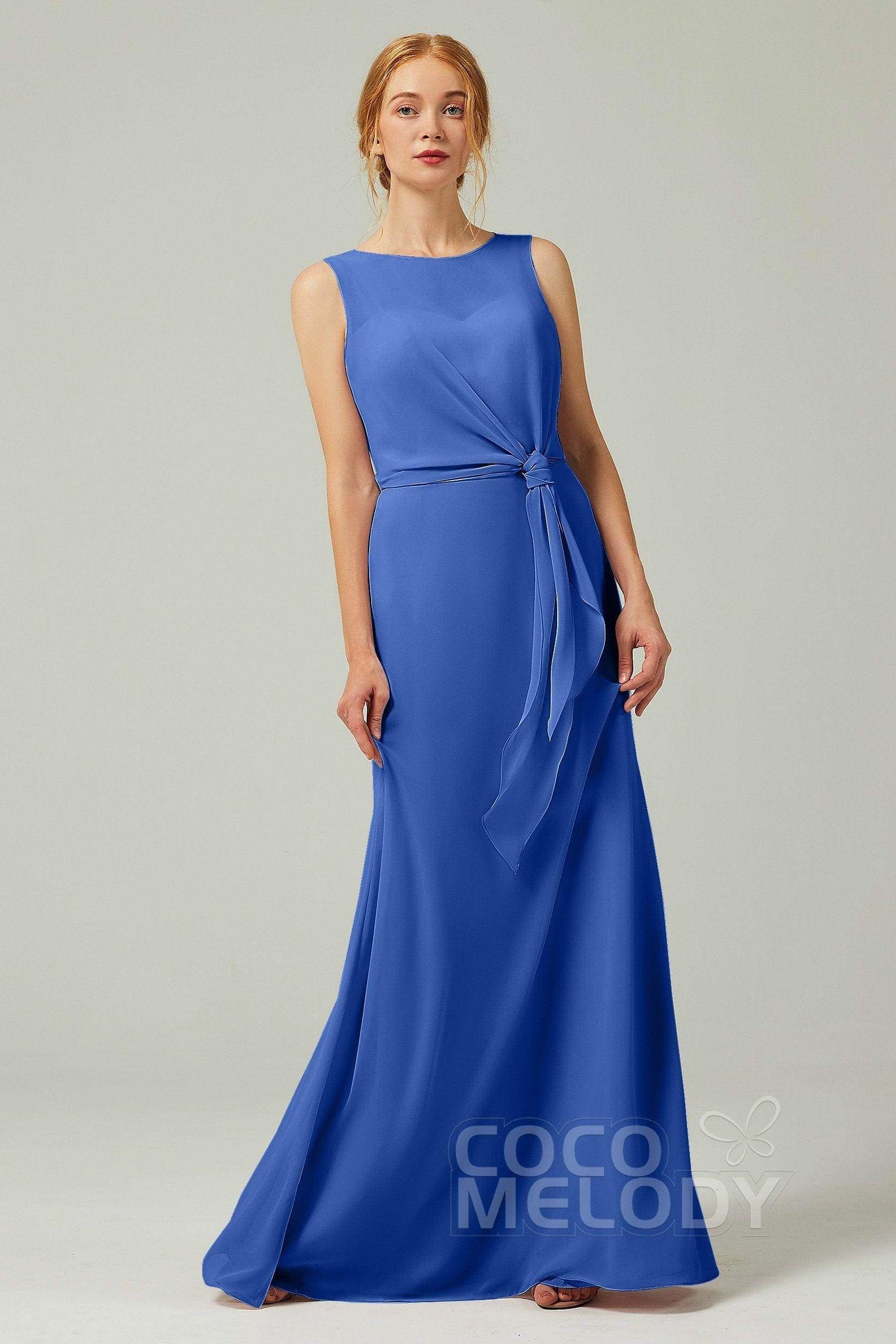 A-Line Floor Length Chiffon Bridesmaid Dress CB0317