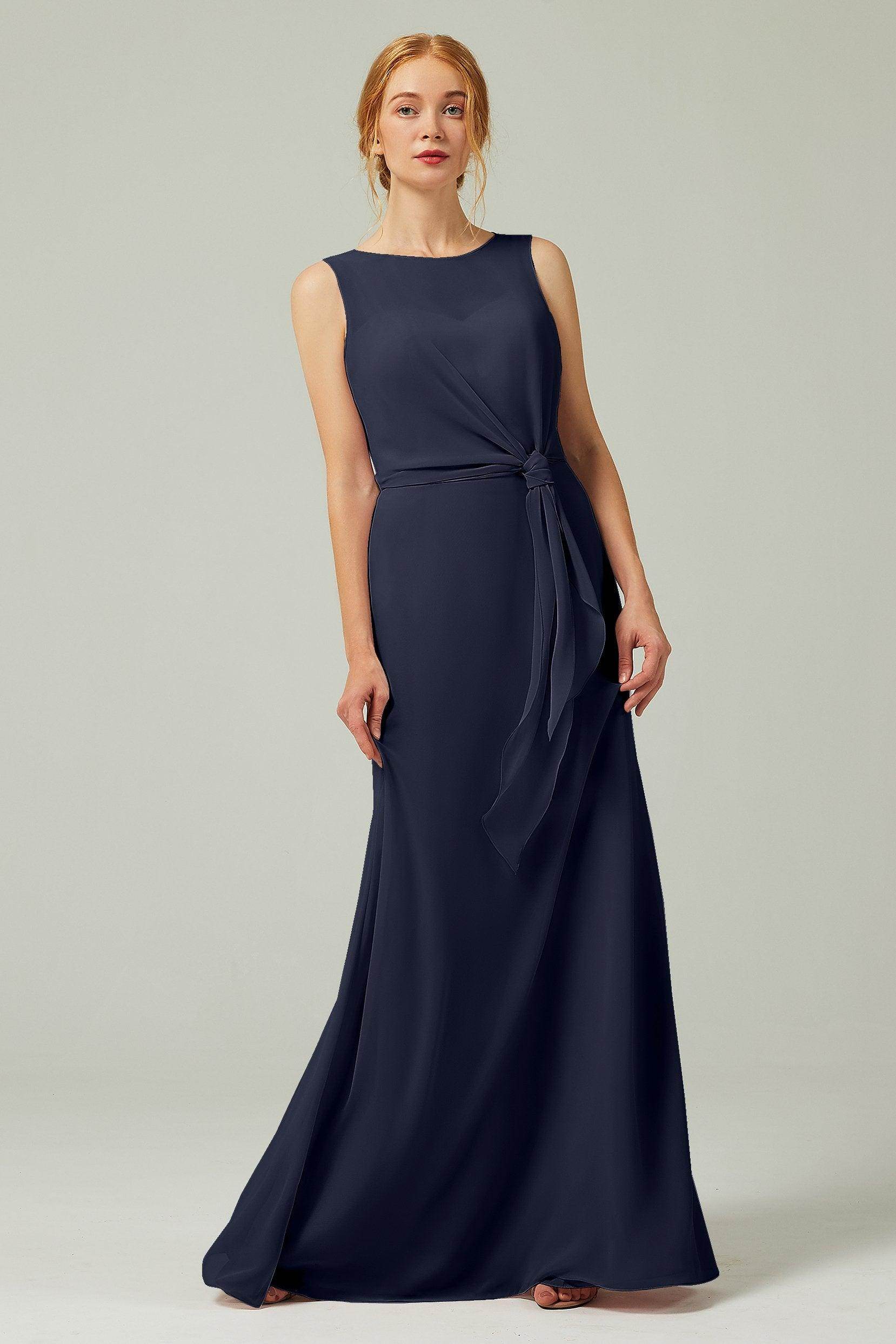 A-Line Floor Length Chiffon Bridesmaid Dress CB0317