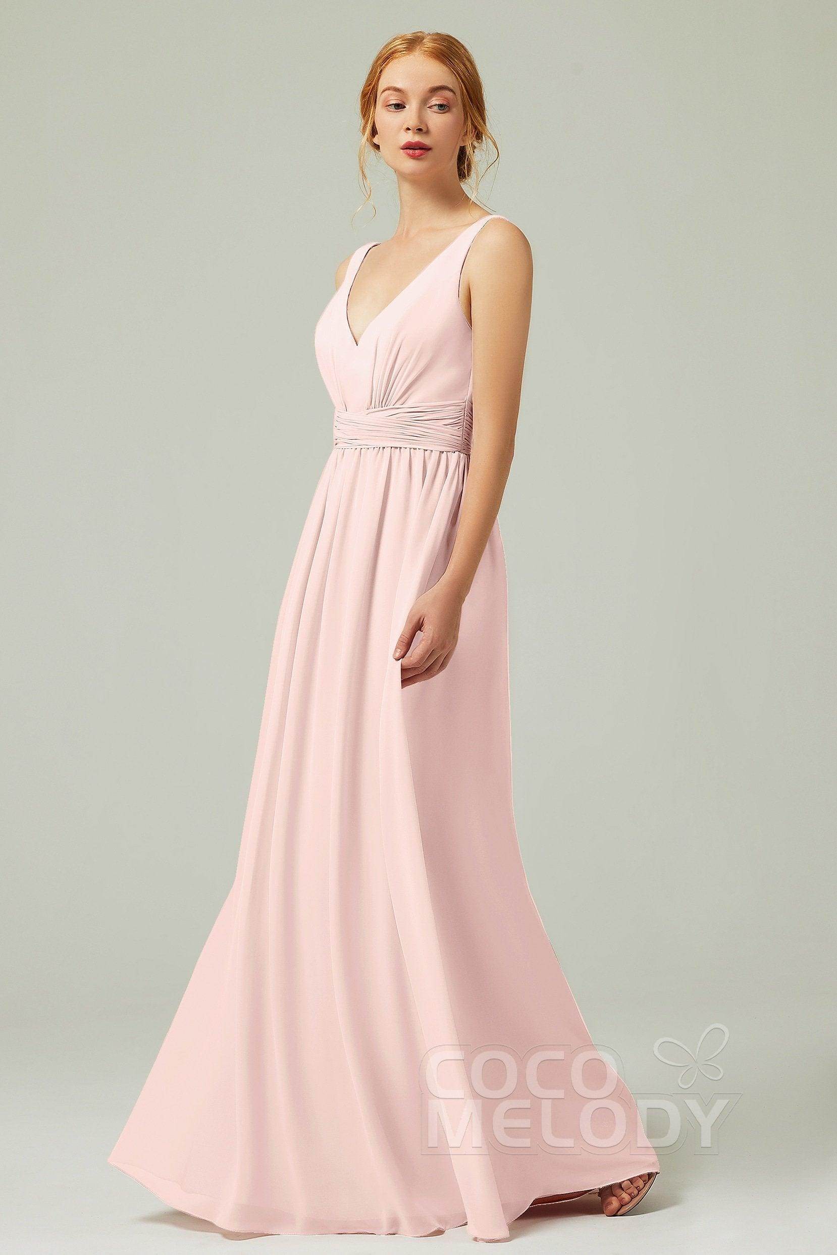 A-Line Floor Length Chiffon Bridesmaid Dress CB0318