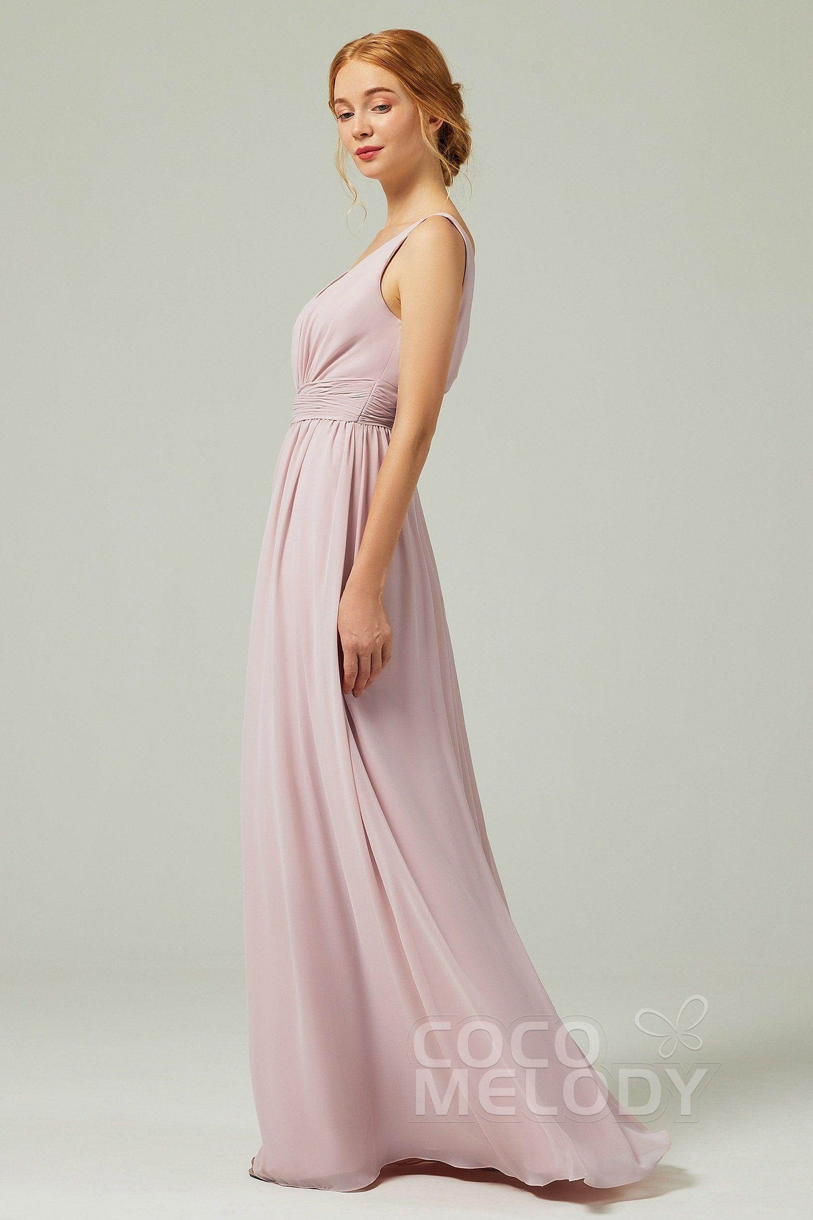 A-Line Floor Length Chiffon Bridesmaid Dress CB0318