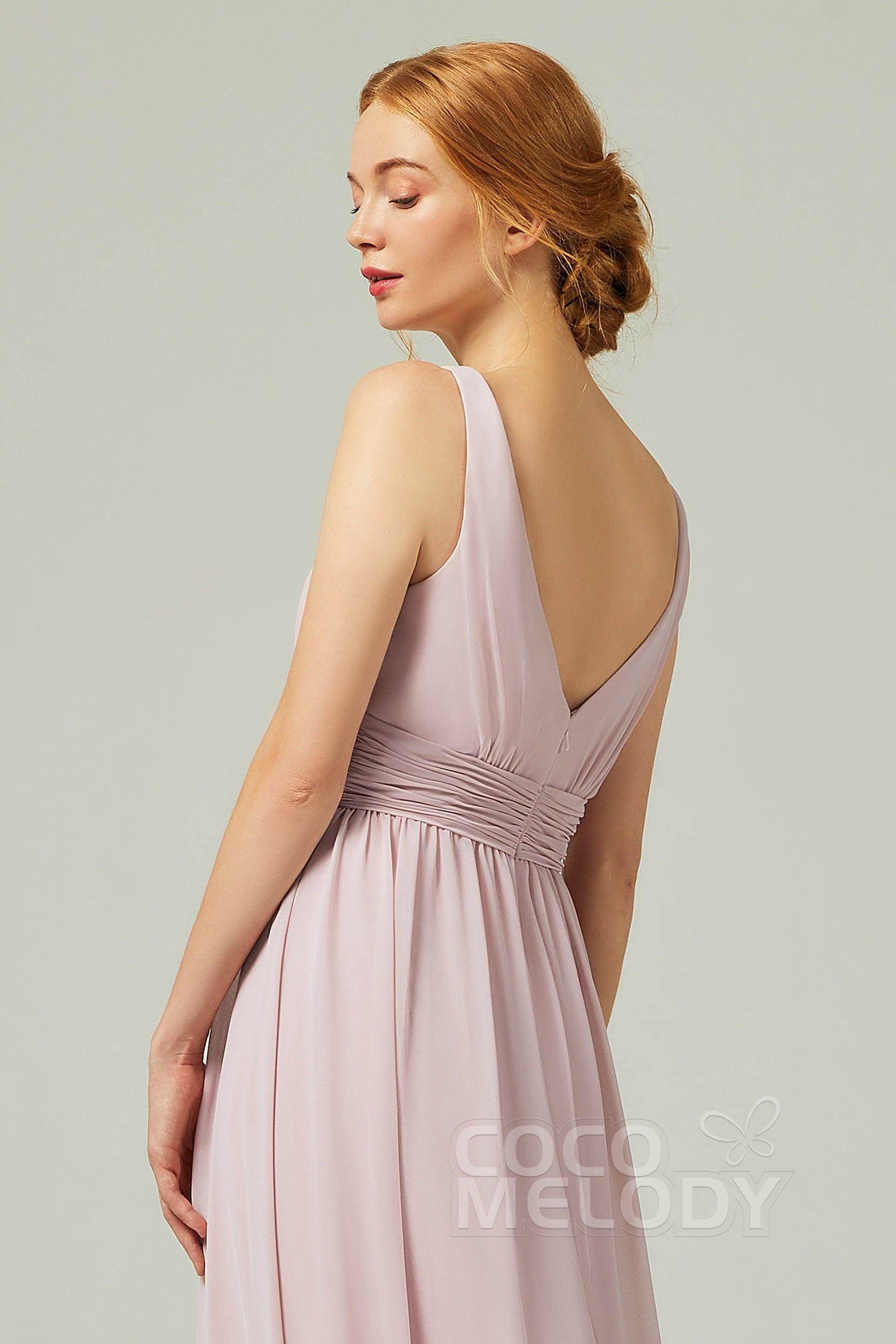 A-Line Floor Length Chiffon Bridesmaid Dress CB0318