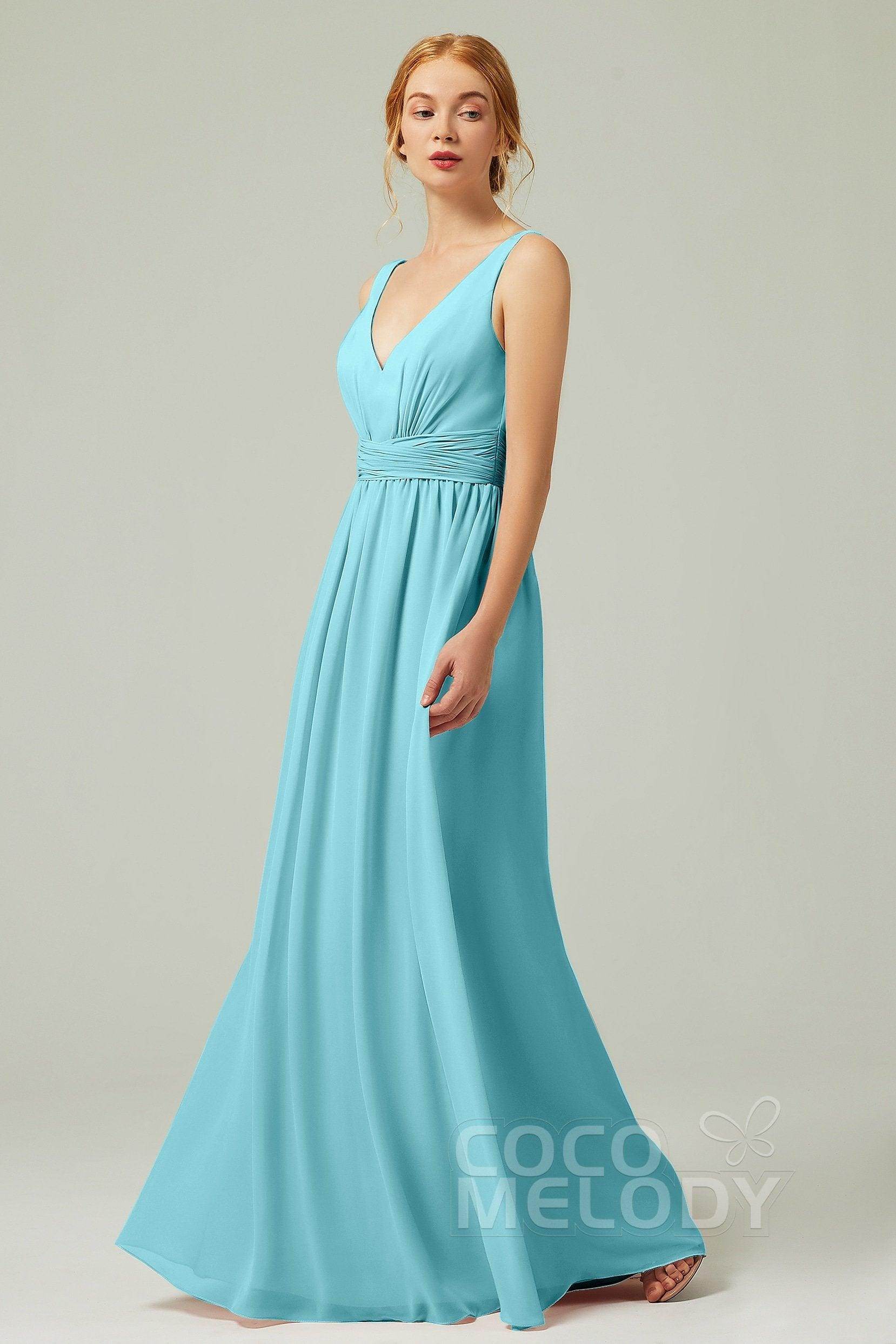 A-Line Floor Length Chiffon Bridesmaid Dress CB0318