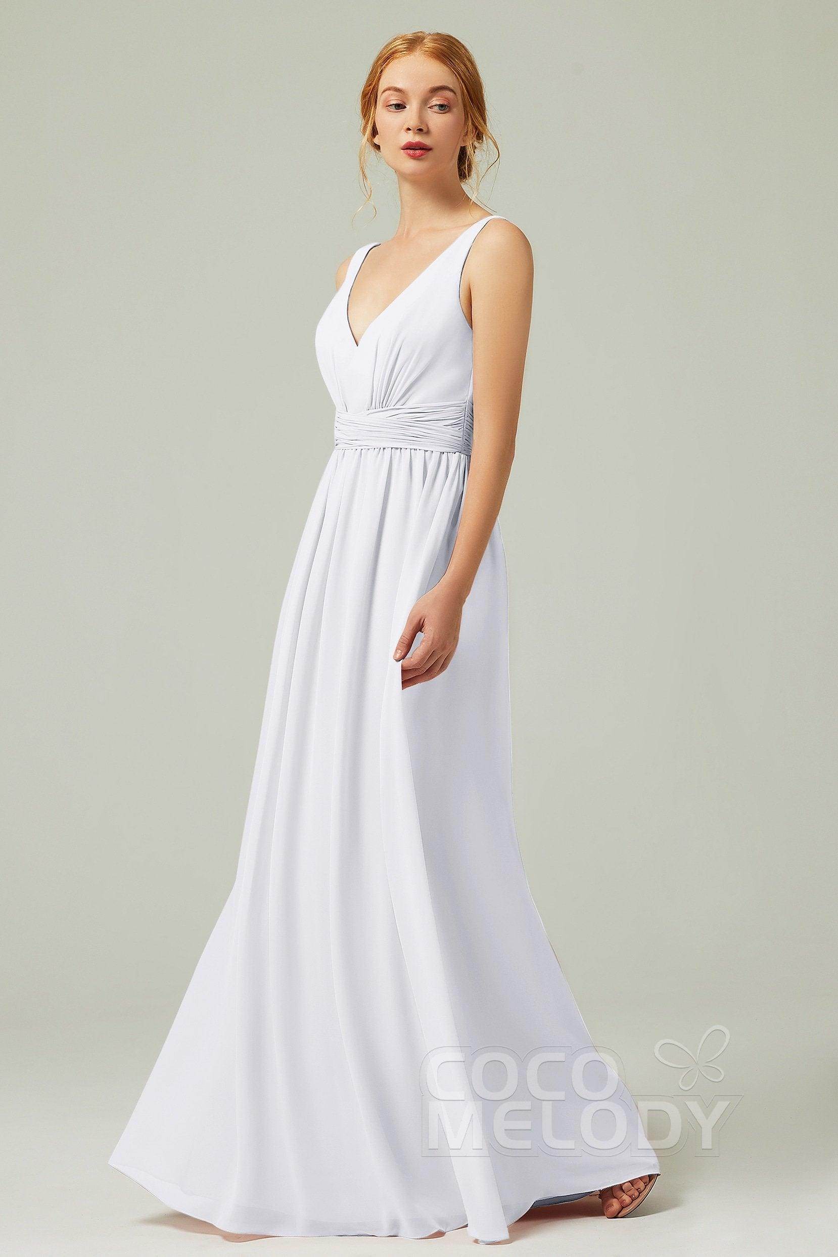 A-Line Floor Length Chiffon Bridesmaid Dress CB0318
