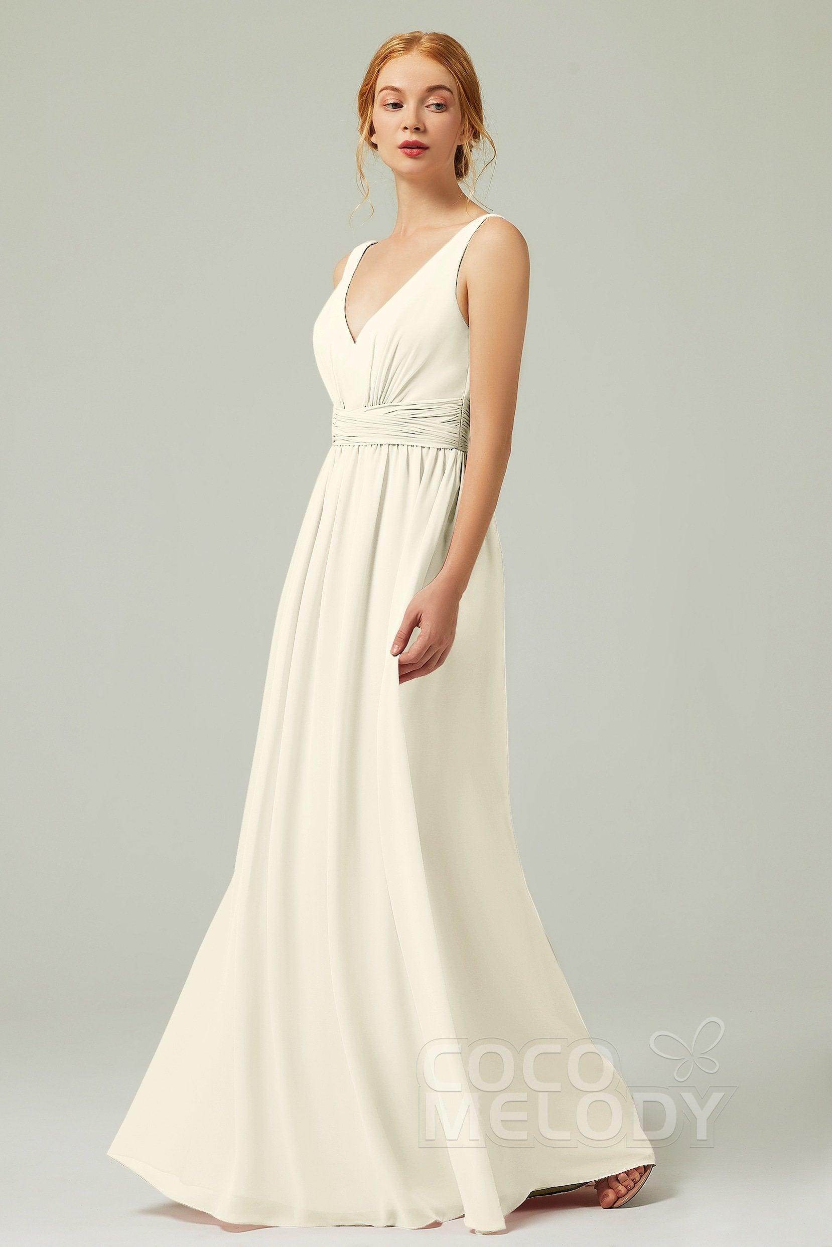 A-Line Floor Length Chiffon Bridesmaid Dress CB0318