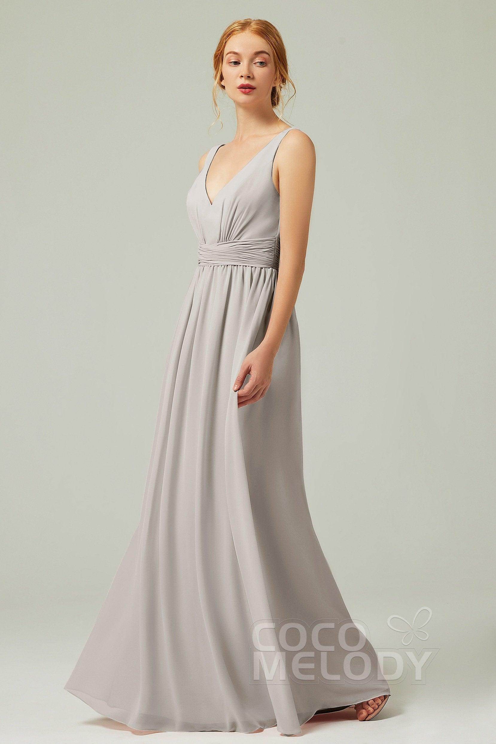 A-Line Floor Length Chiffon Bridesmaid Dress CB0318