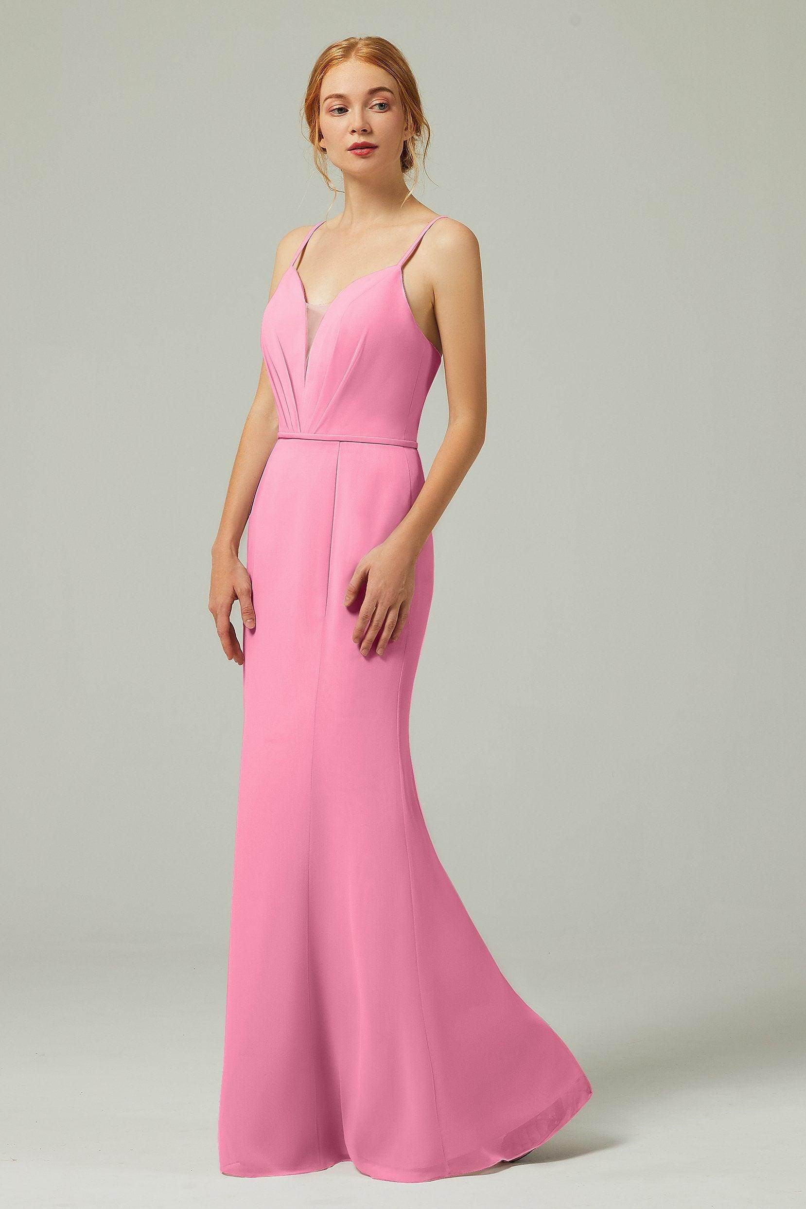 Trumpet-Mermaid Floor Length Chiffon Bridesmaid Dress CB0319
