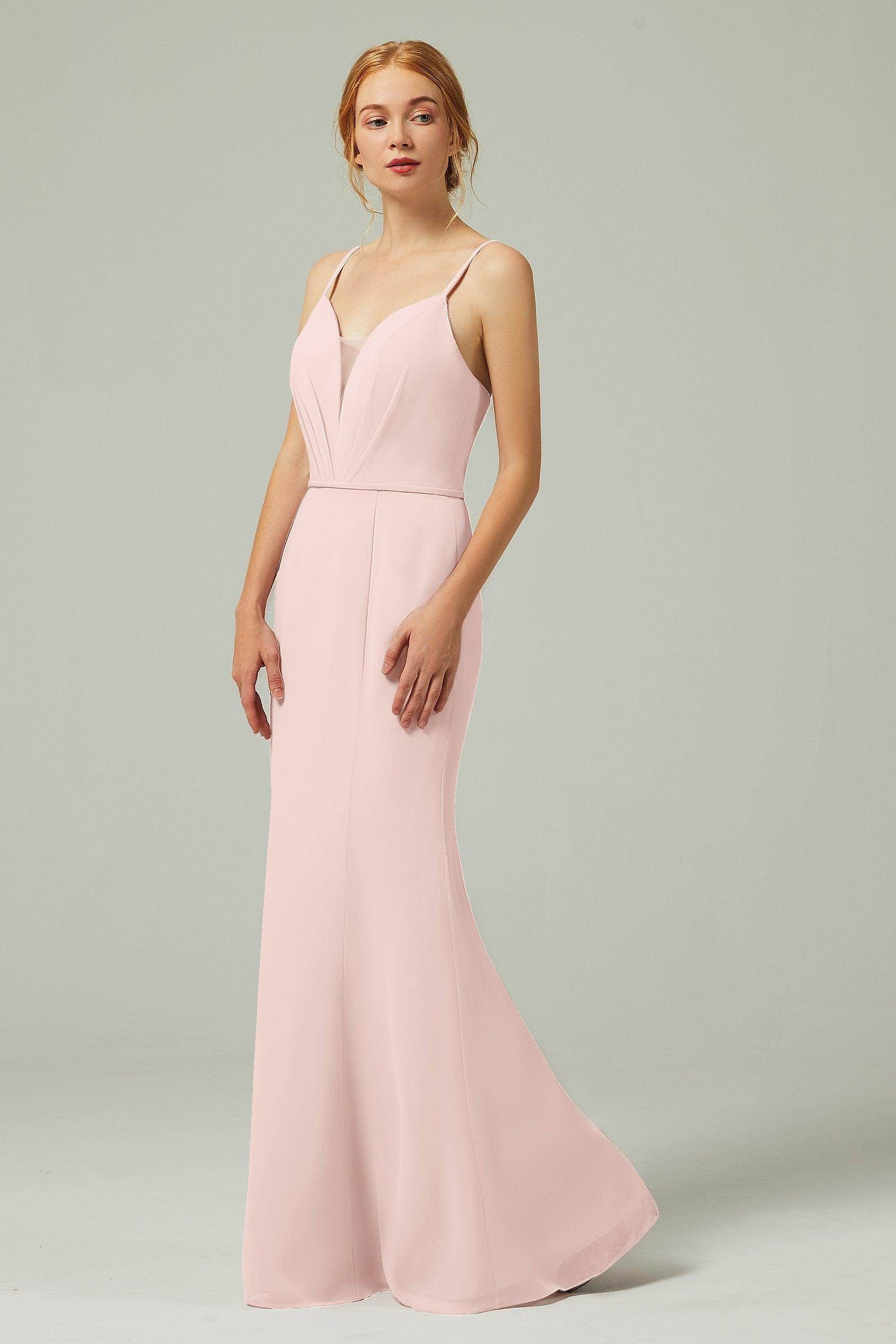 Trumpet-Mermaid Floor Length Chiffon Bridesmaid Dress CB0319