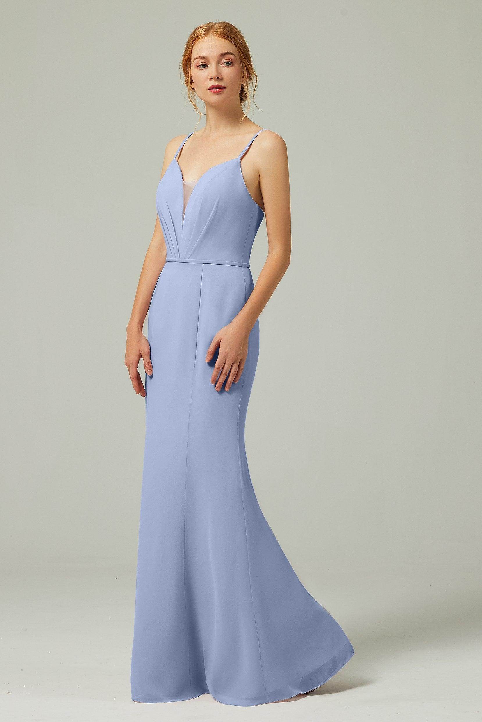 Trumpet-Mermaid Floor Length Chiffon Bridesmaid Dress CB0319