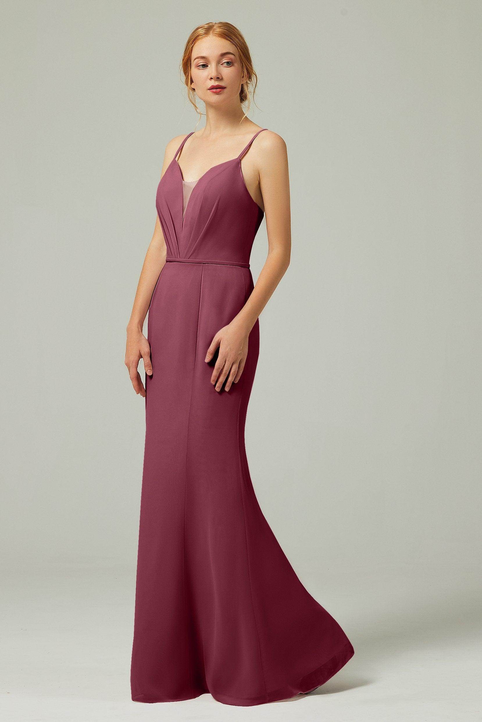 Trumpet-Mermaid Floor Length Chiffon Bridesmaid Dress CB0319