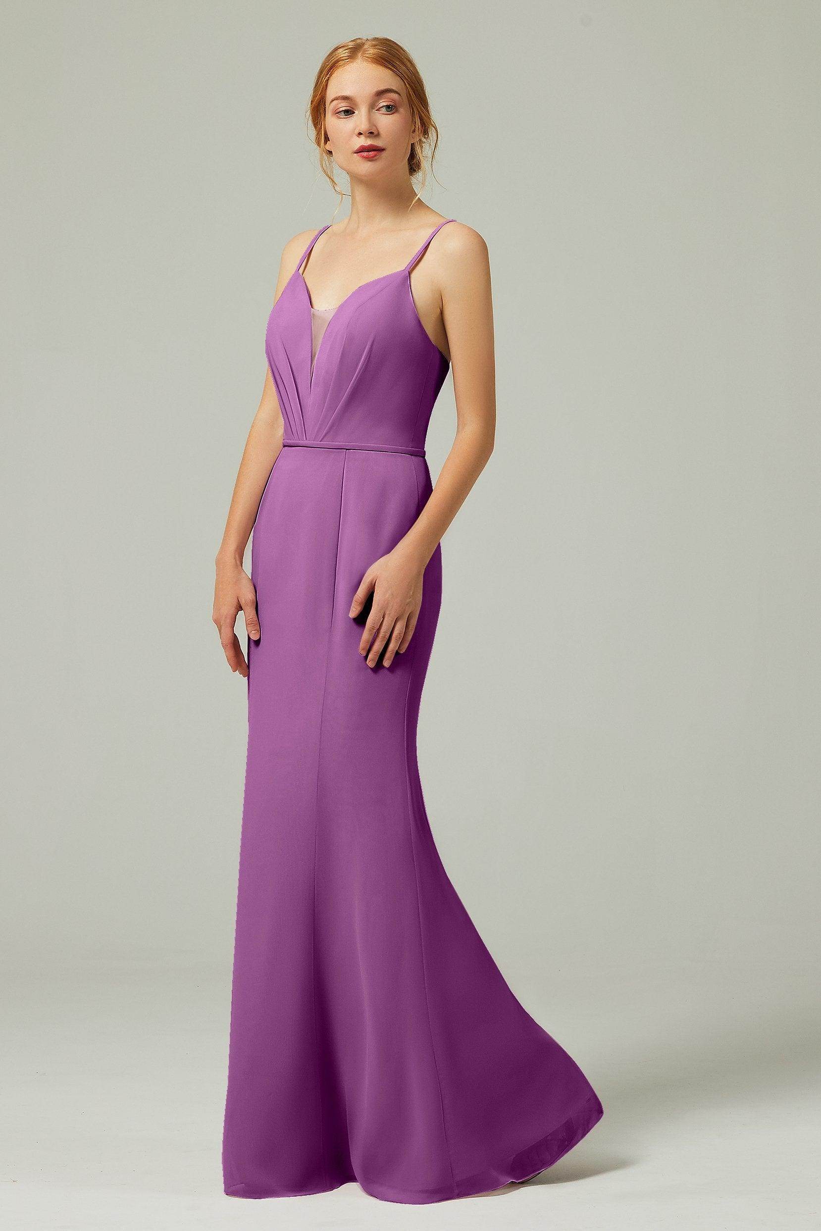 Trumpet-Mermaid Floor Length Chiffon Bridesmaid Dress CB0319