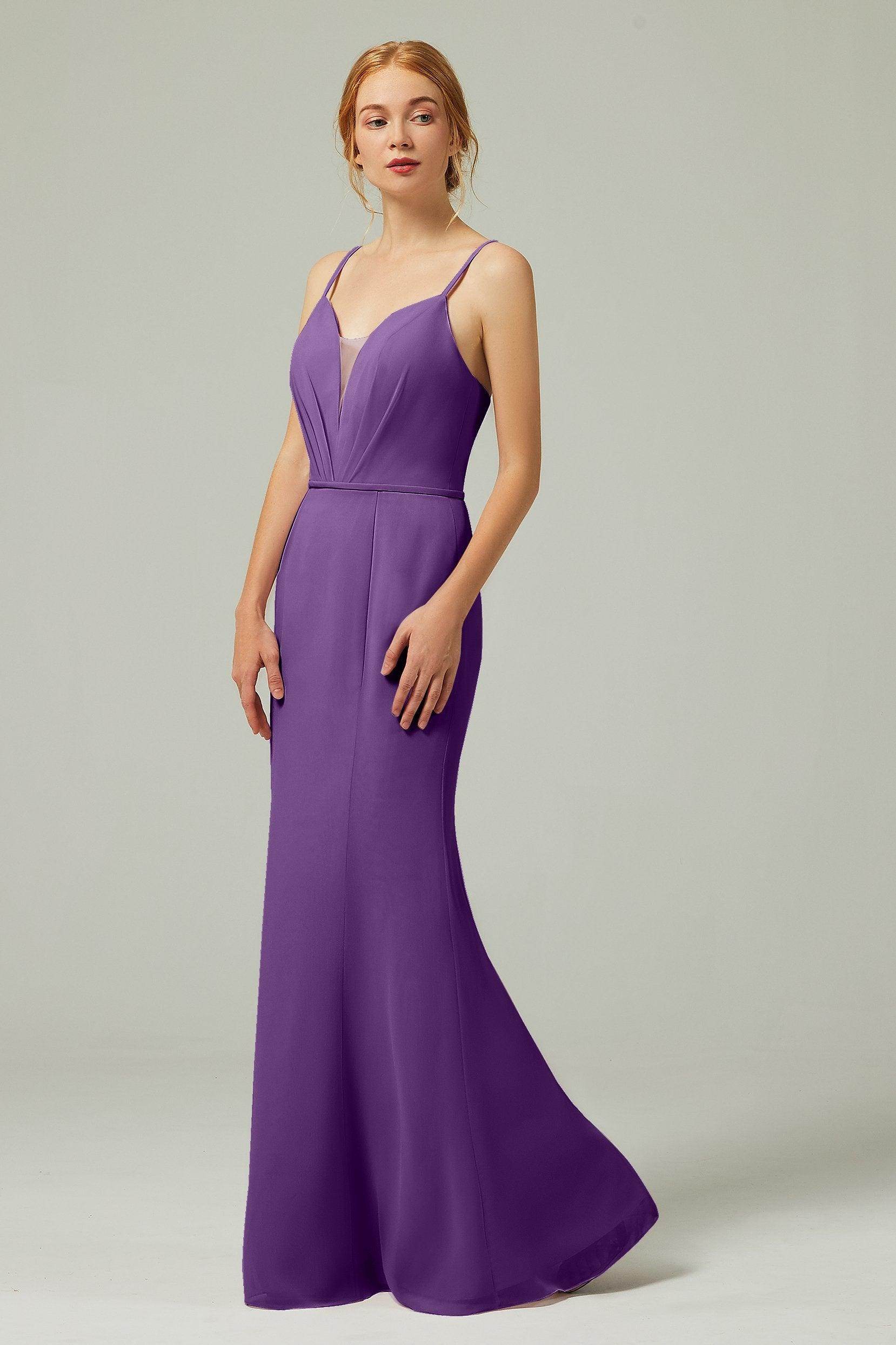 Trumpet-Mermaid Floor Length Chiffon Bridesmaid Dress CB0319
