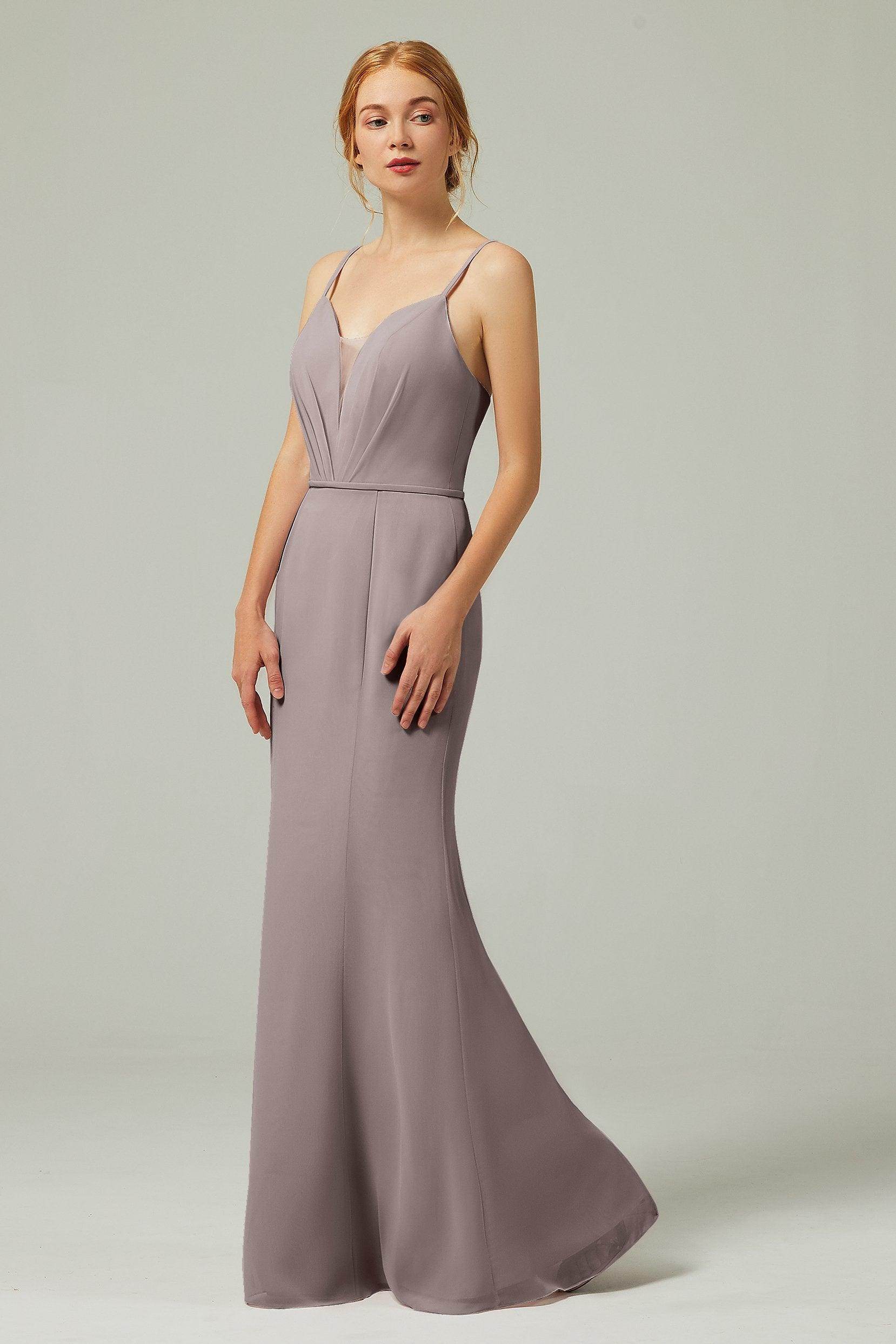 Trumpet-Mermaid Floor Length Chiffon Bridesmaid Dress CB0319