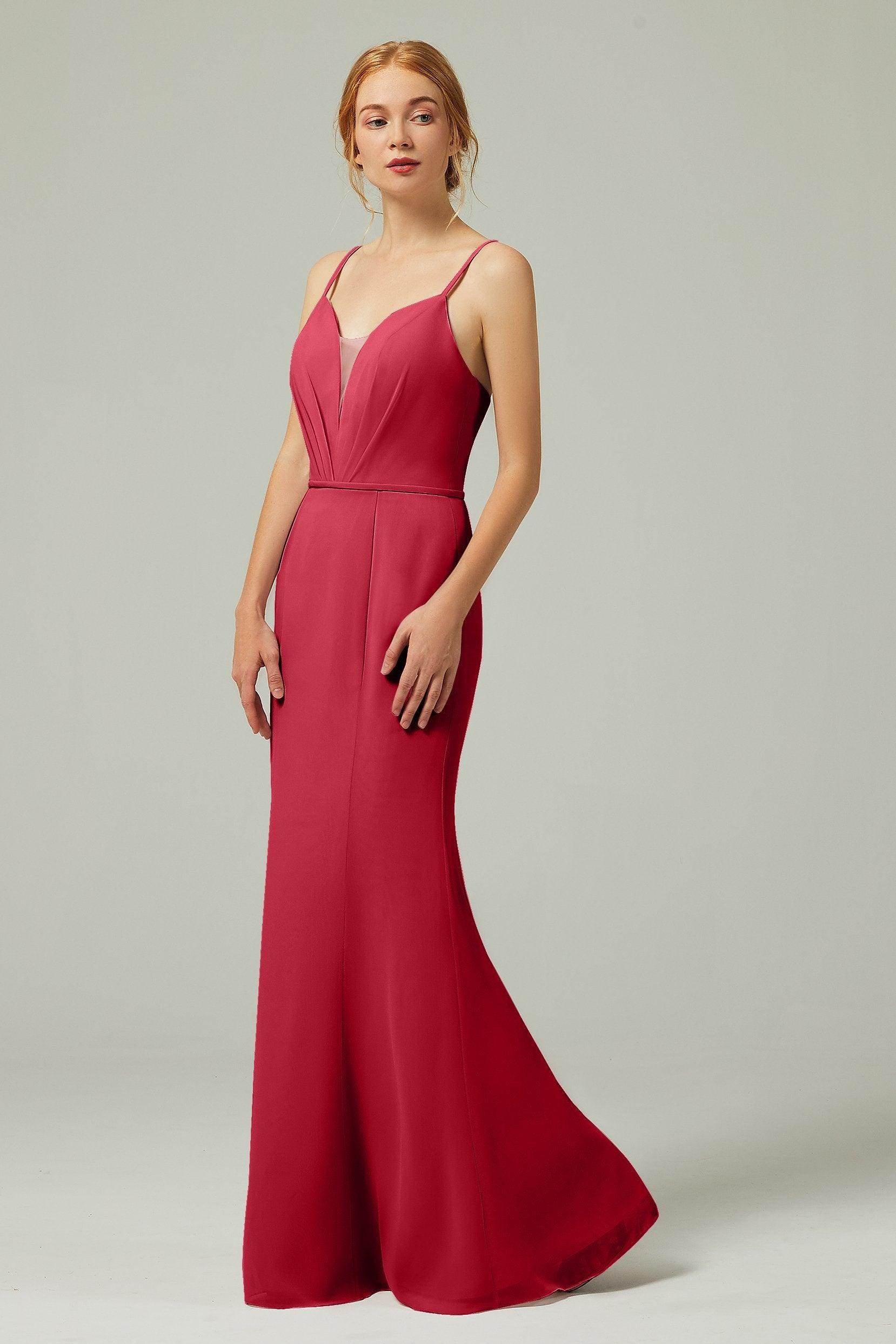 Trumpet-Mermaid Floor Length Chiffon Bridesmaid Dress CB0319