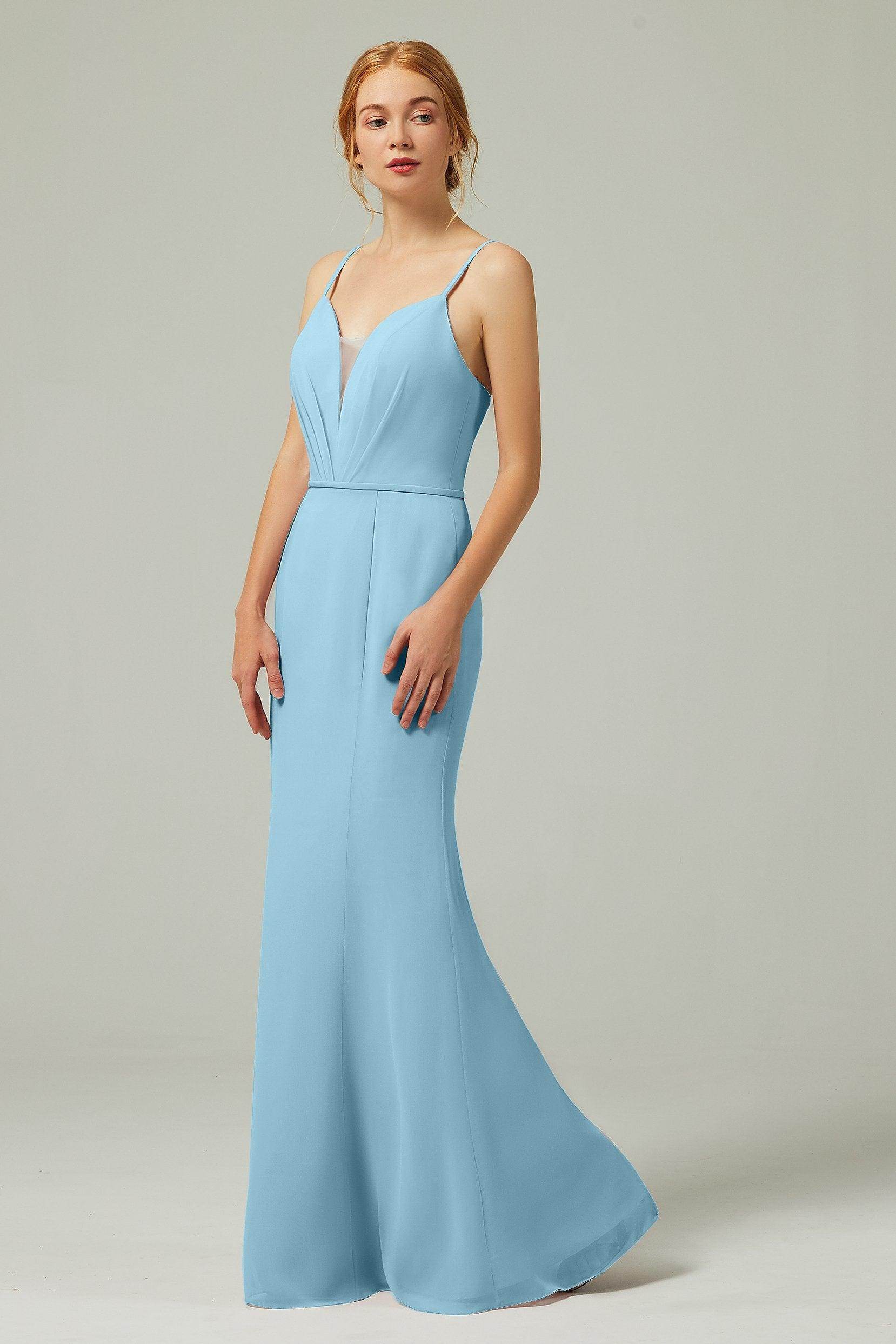Trumpet-Mermaid Floor Length Chiffon Bridesmaid Dress CB0319