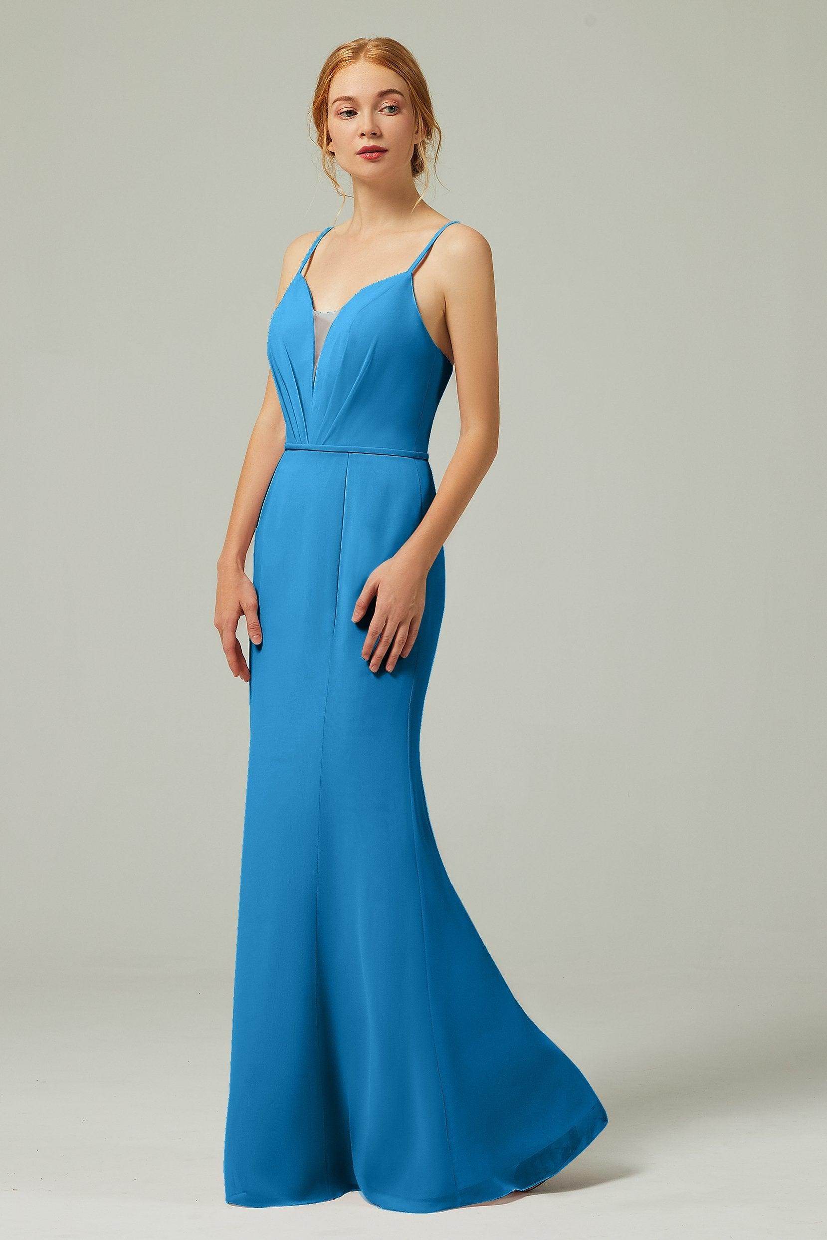Trumpet-Mermaid Floor Length Chiffon Bridesmaid Dress CB0319