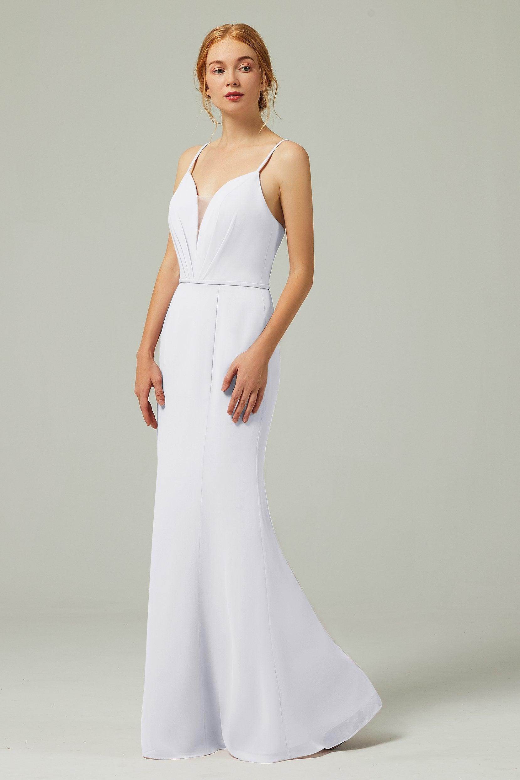 Trumpet-Mermaid Floor Length Chiffon Bridesmaid Dress CB0319