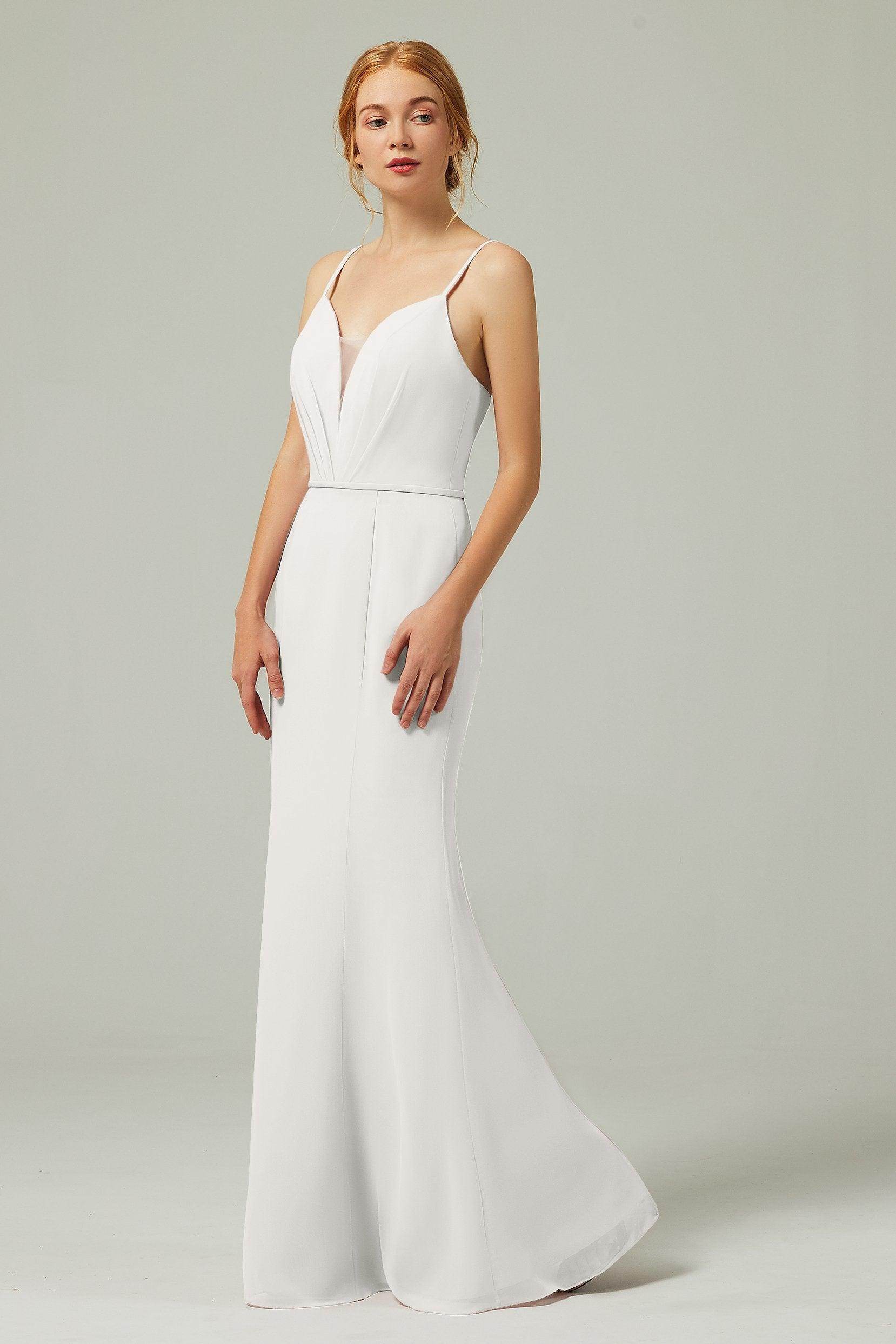 Trumpet-Mermaid Floor Length Chiffon Bridesmaid Dress CB0319