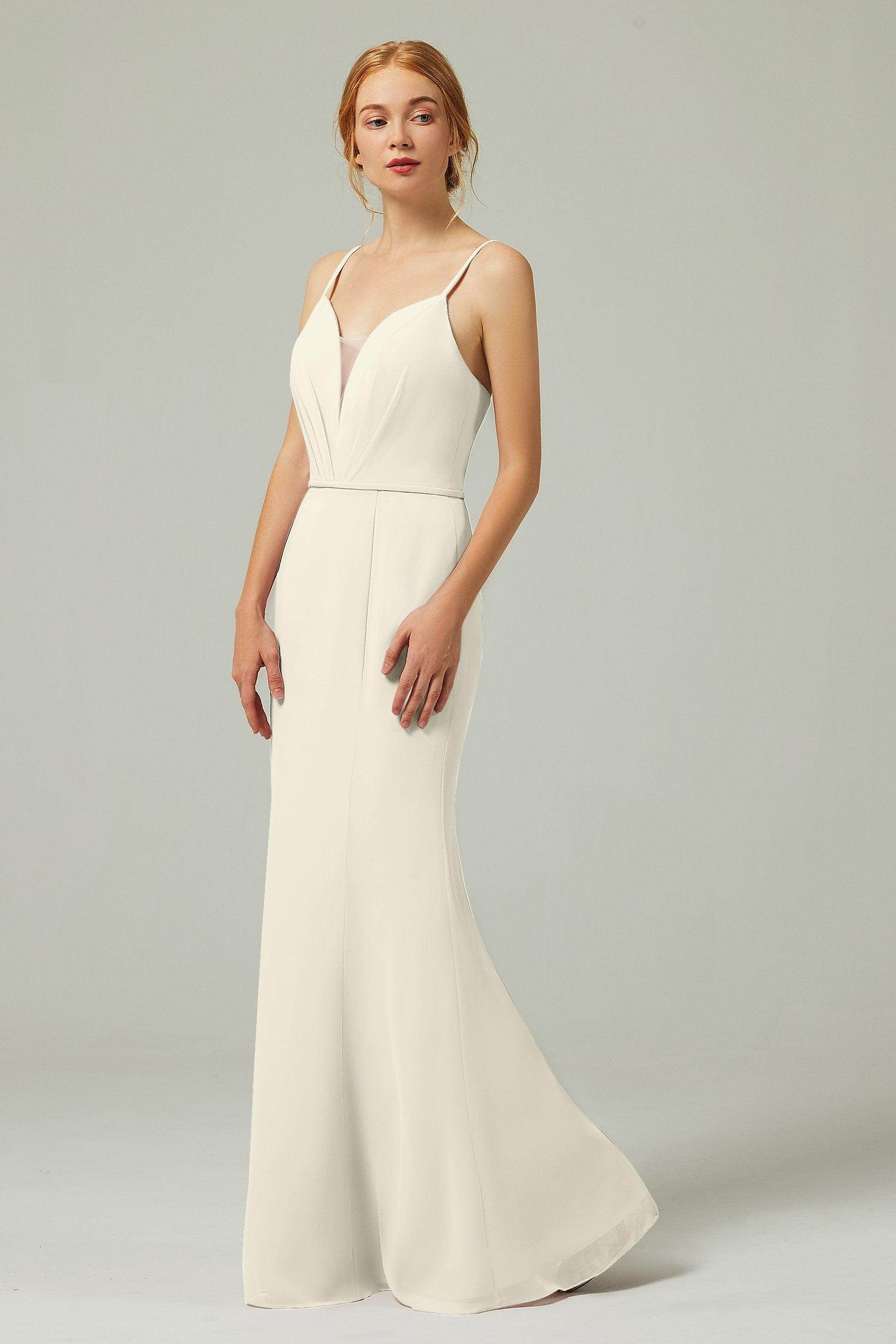 Trumpet-Mermaid Floor Length Chiffon Bridesmaid Dress CB0319