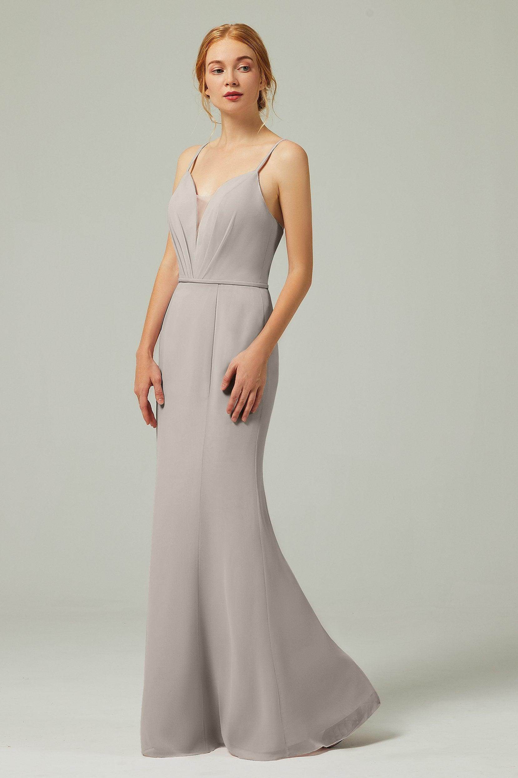 Trumpet-Mermaid Floor Length Chiffon Bridesmaid Dress CB0319