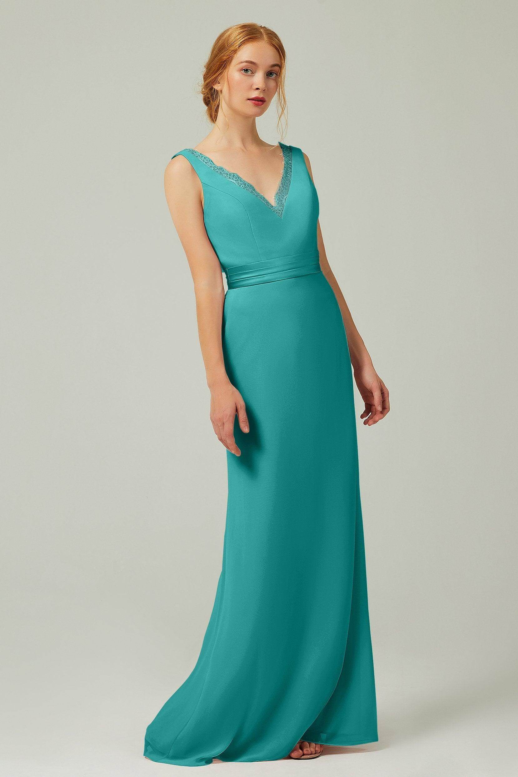 Sheath-Column Floor Length Chiffon Bridesmaid Dress CB0320