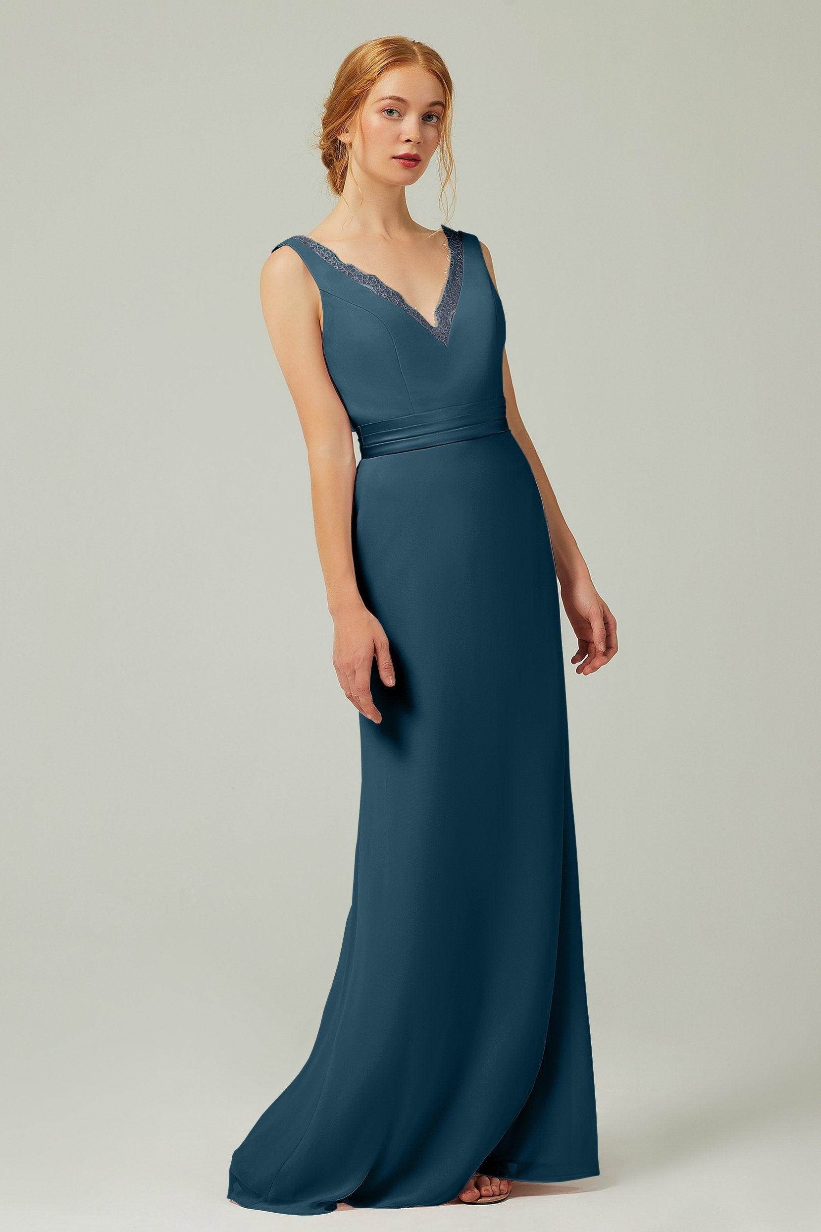 Sheath-Column Floor Length Chiffon Bridesmaid Dress CB0320