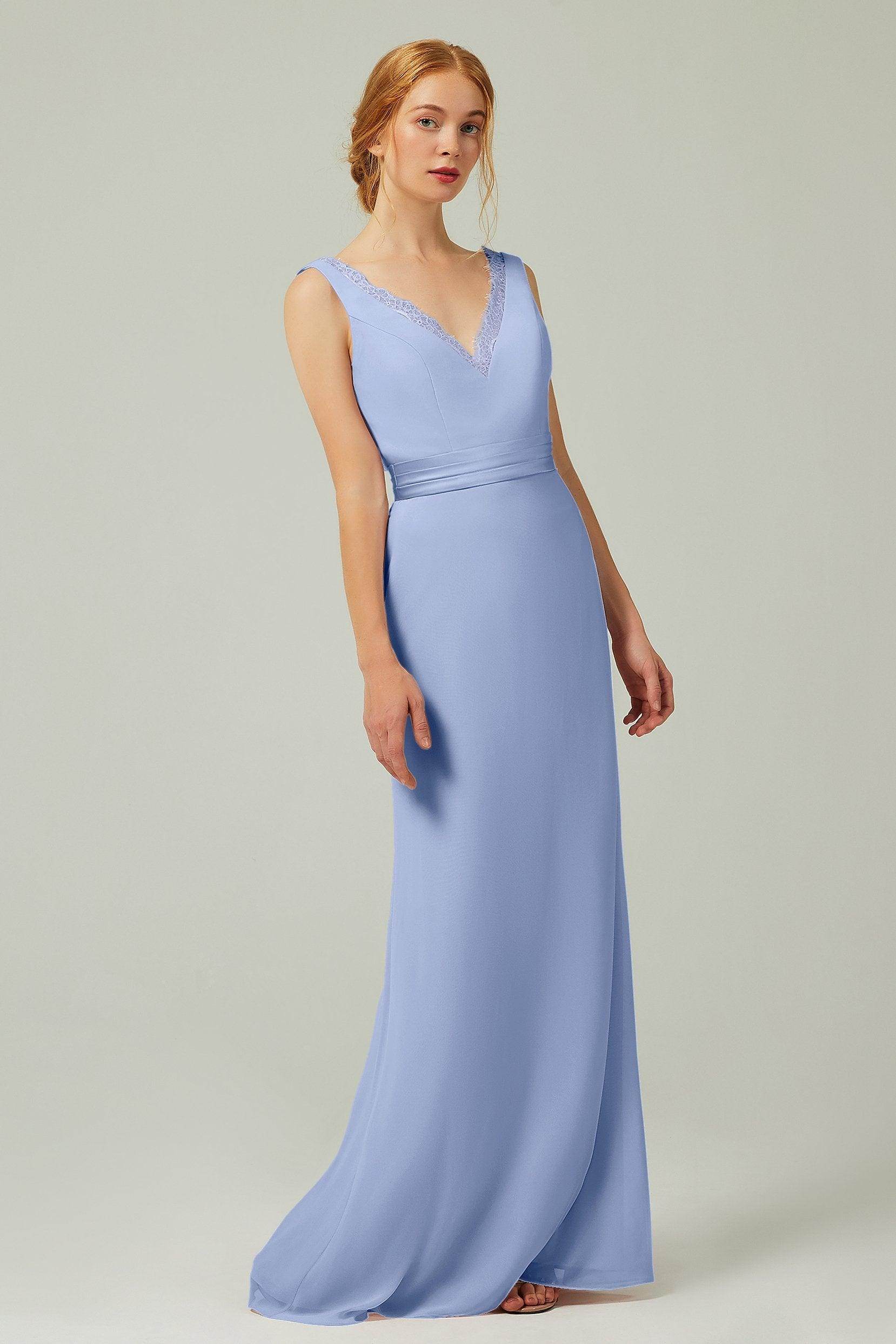 Sheath-Column Floor Length Chiffon Bridesmaid Dress CB0320