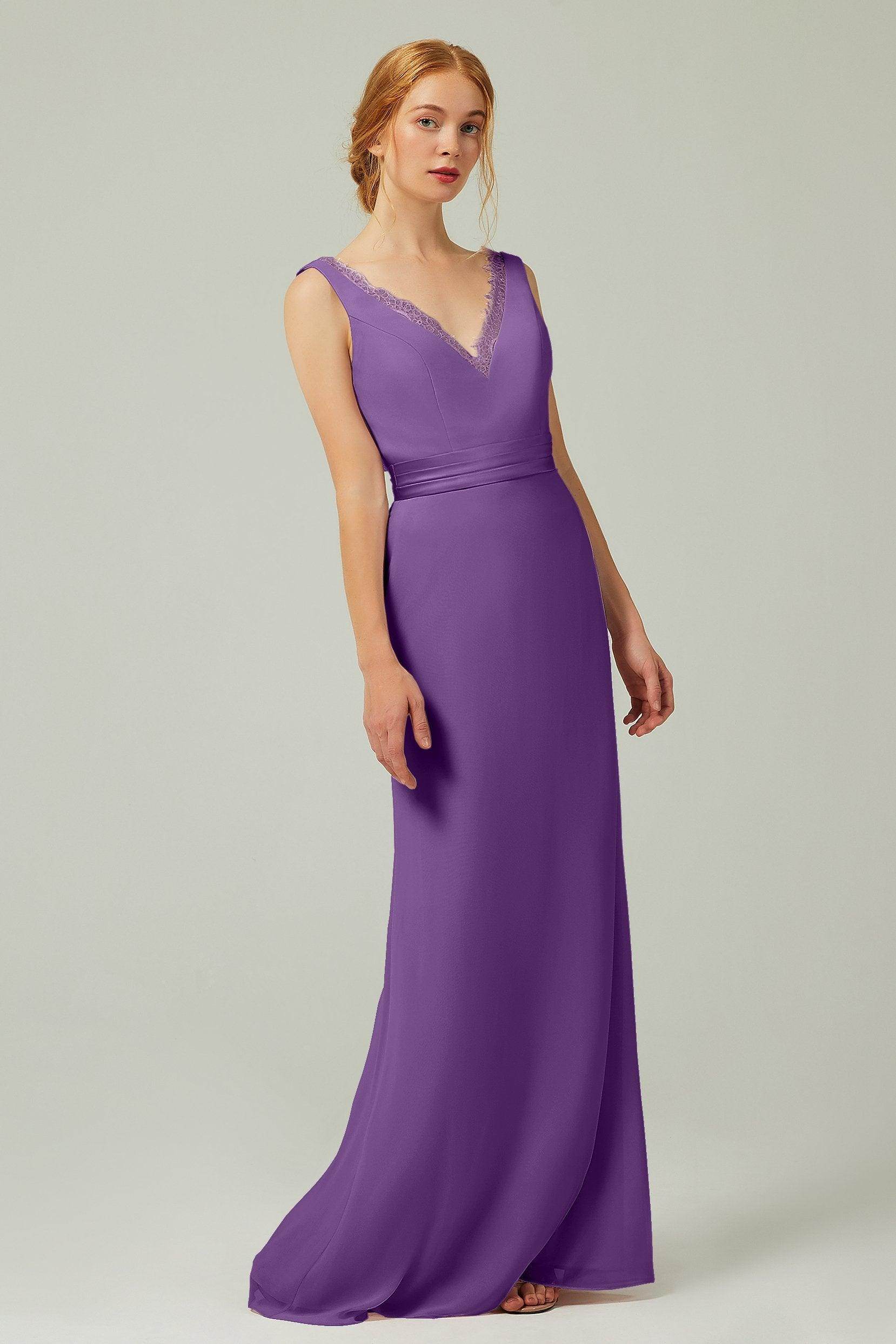 Sheath-Column Floor Length Chiffon Bridesmaid Dress CB0320