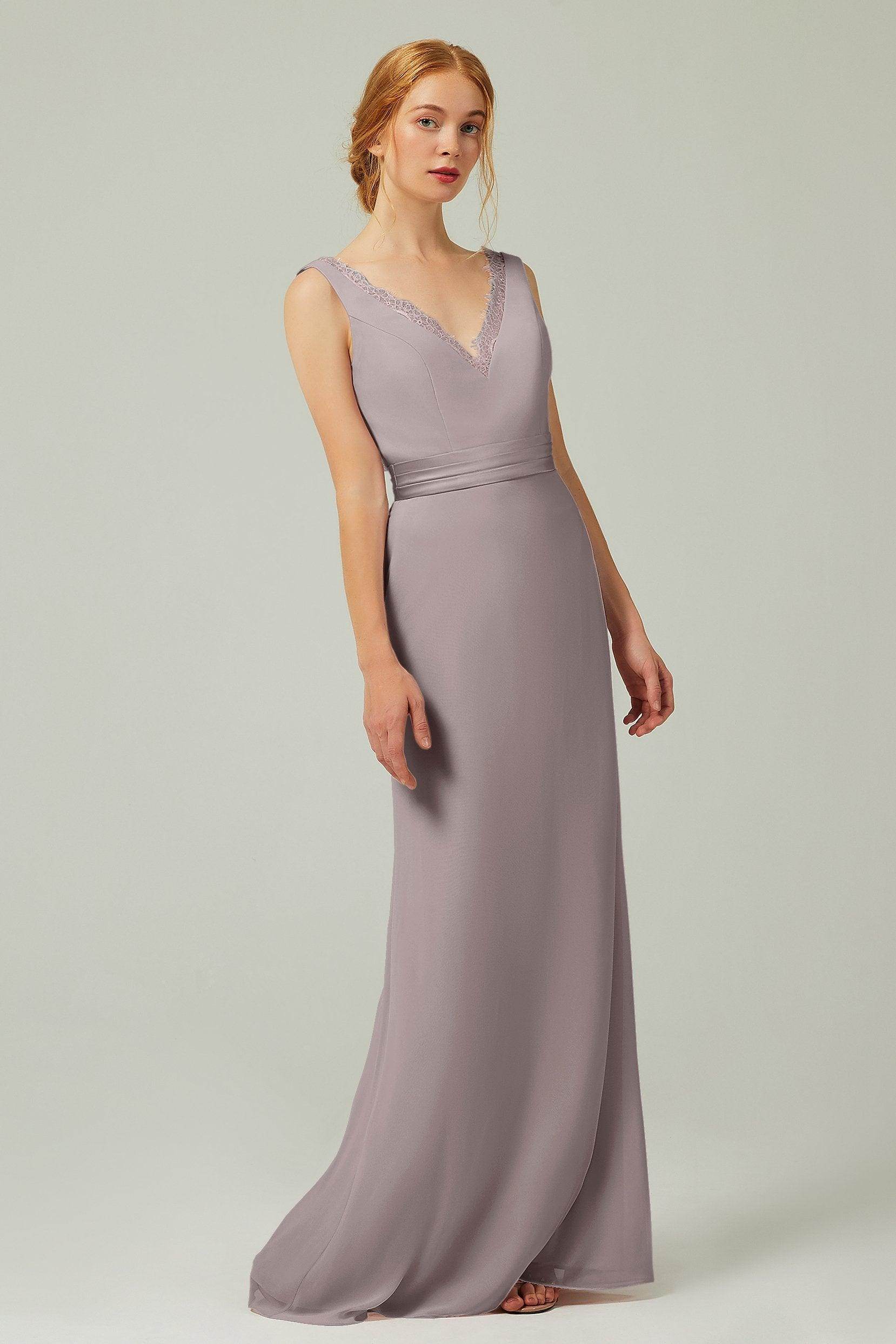 Sheath-Column Floor Length Chiffon Bridesmaid Dress CB0320