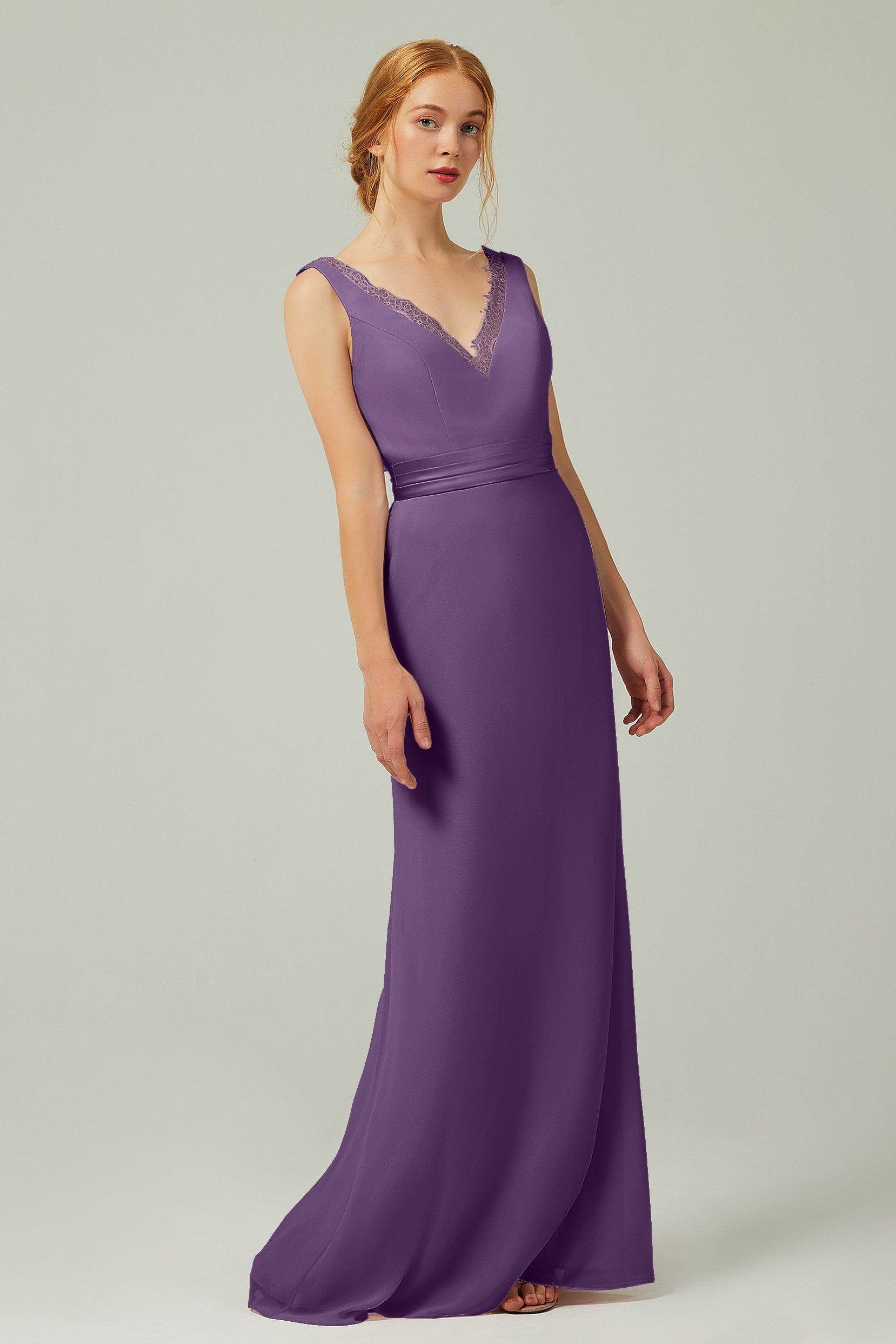 Sheath-Column Floor Length Chiffon Bridesmaid Dress CB0320