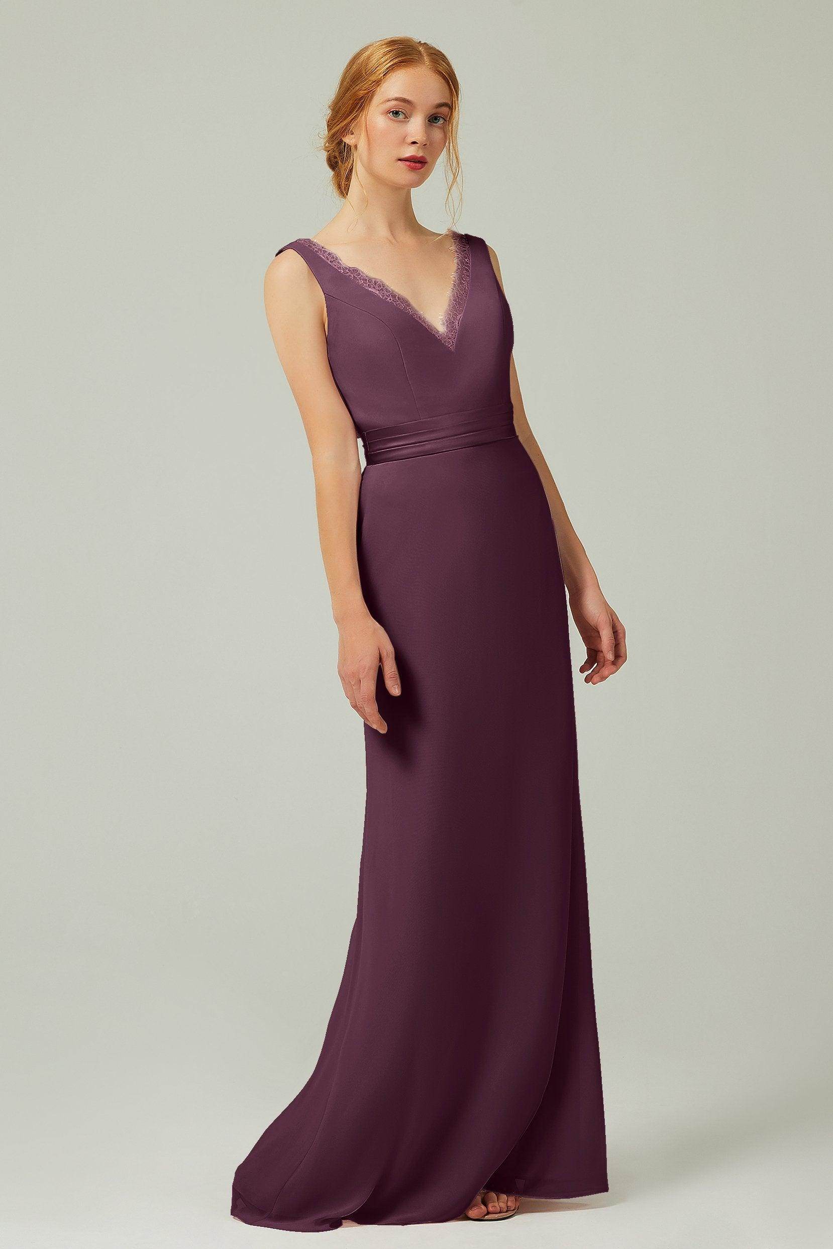 Sheath-Column Floor Length Chiffon Bridesmaid Dress CB0320