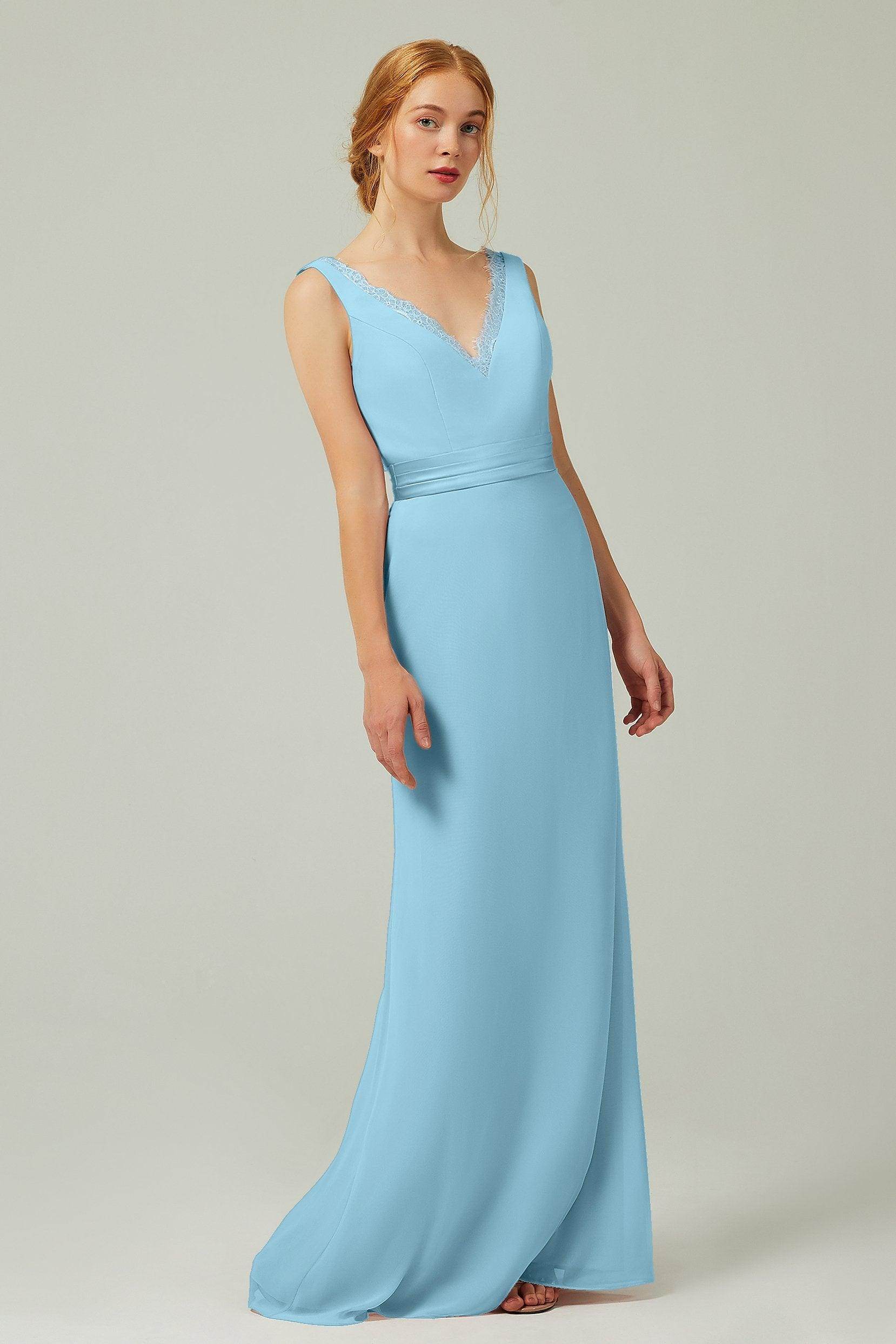 Sheath-Column Floor Length Chiffon Bridesmaid Dress CB0320