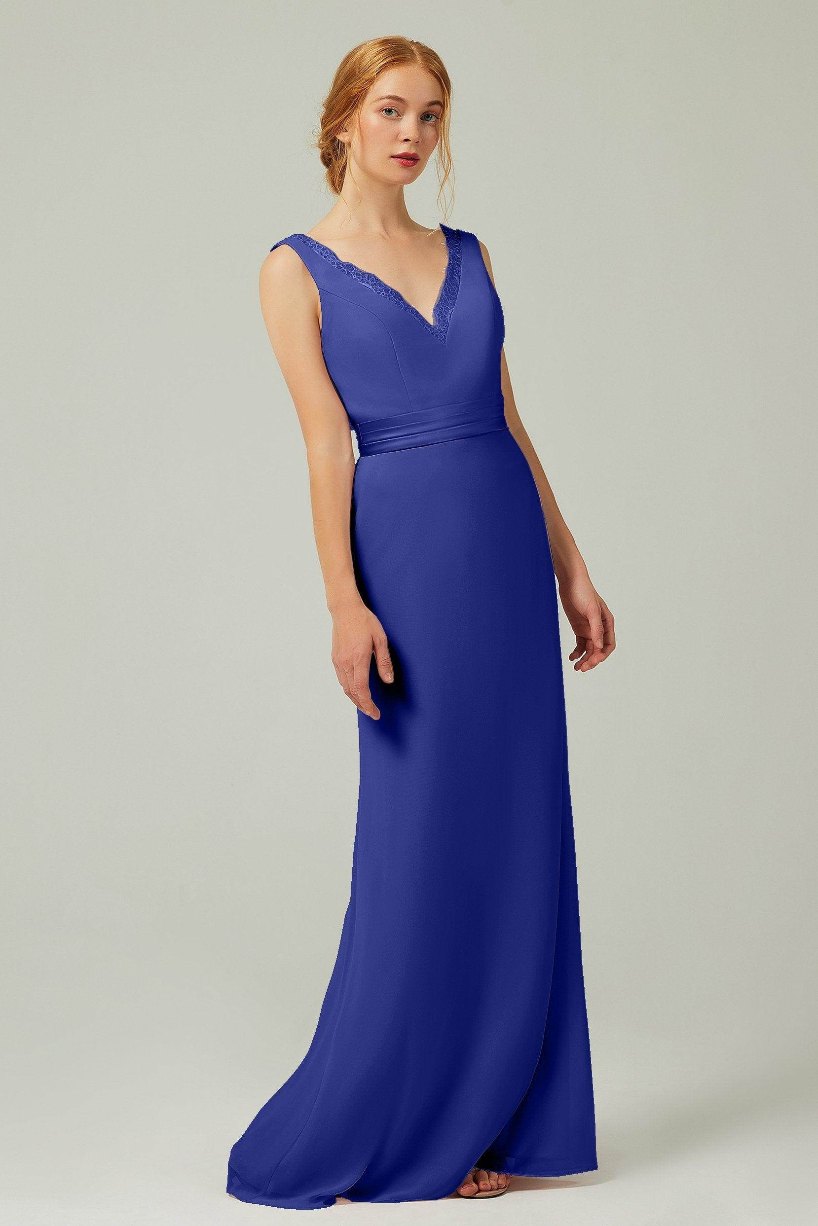 Sheath-Column Floor Length Chiffon Bridesmaid Dress CB0320