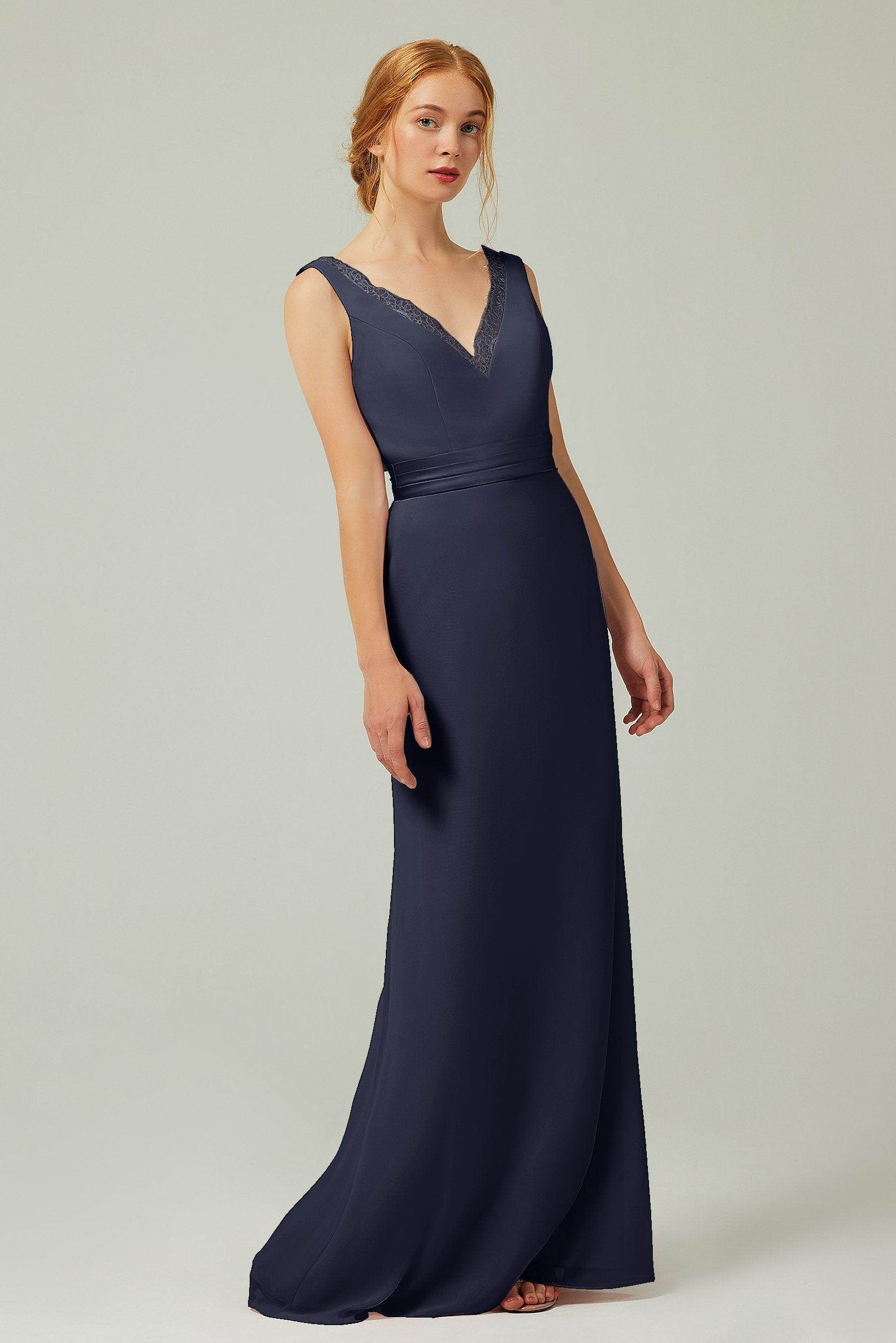 Sheath-Column Floor Length Chiffon Bridesmaid Dress CB0320