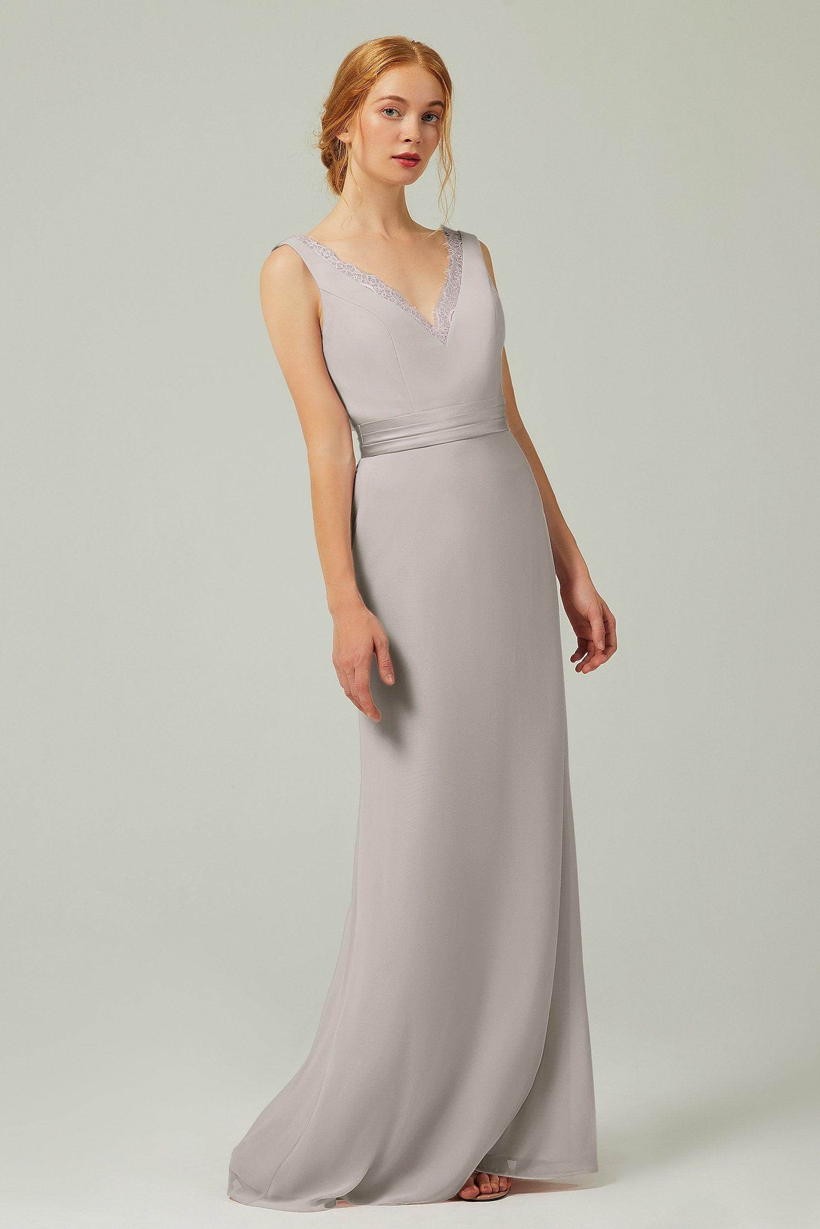 Sheath-Column Floor Length Chiffon Bridesmaid Dress CB0320