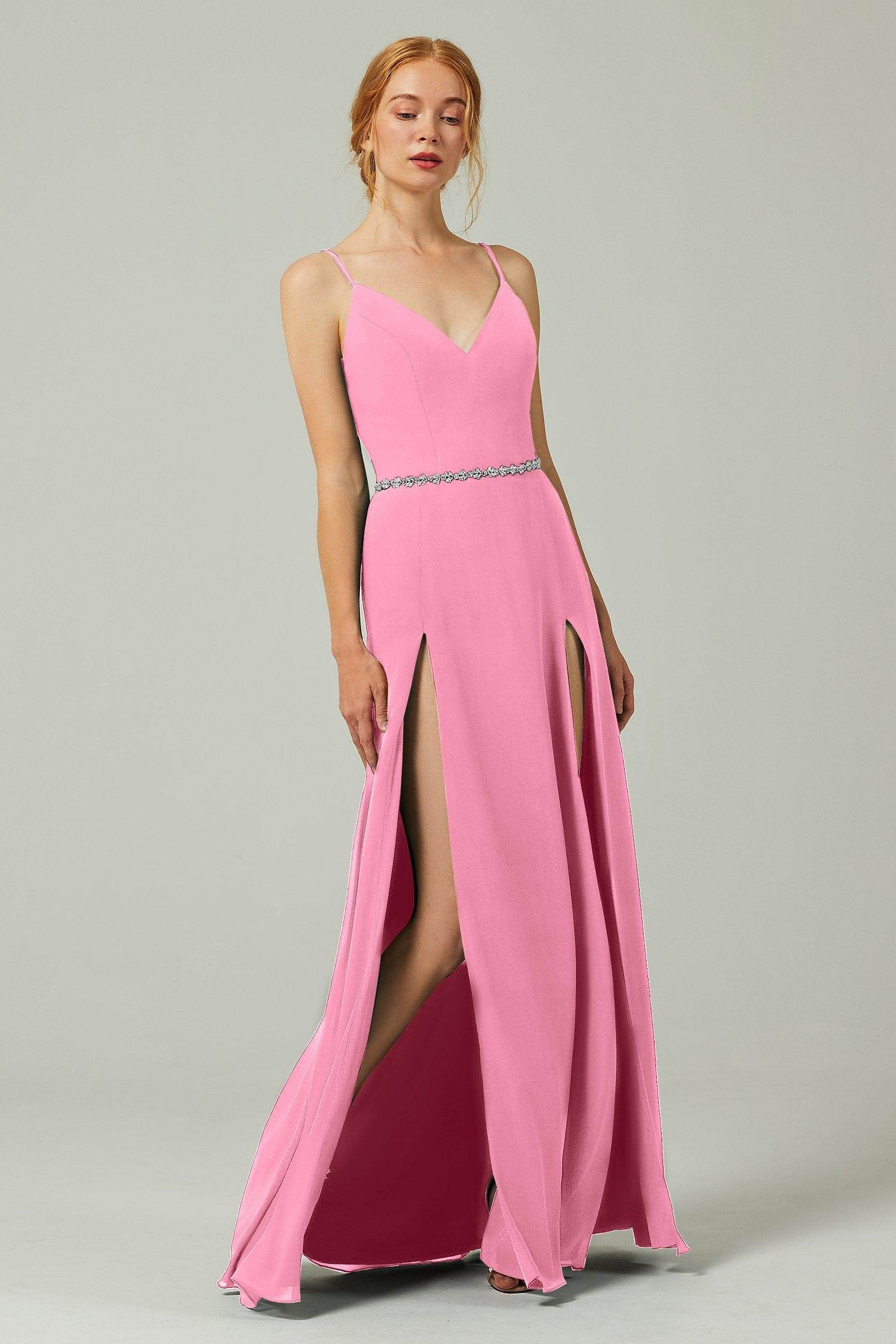 A-Line Floor Length Chiffon Bridesmaid Dress CB0321
