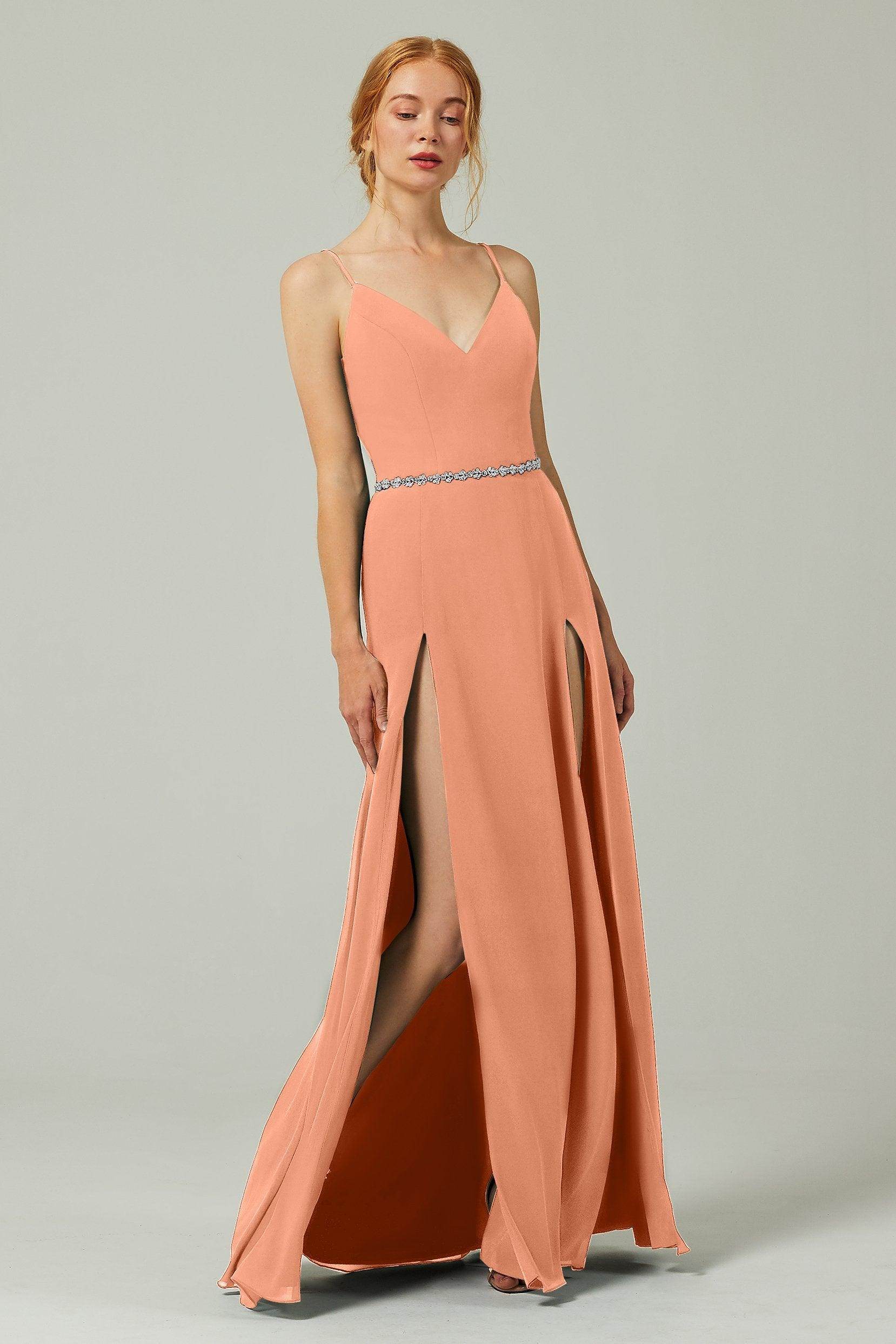 A-Line Floor Length Chiffon Bridesmaid Dress CB0321