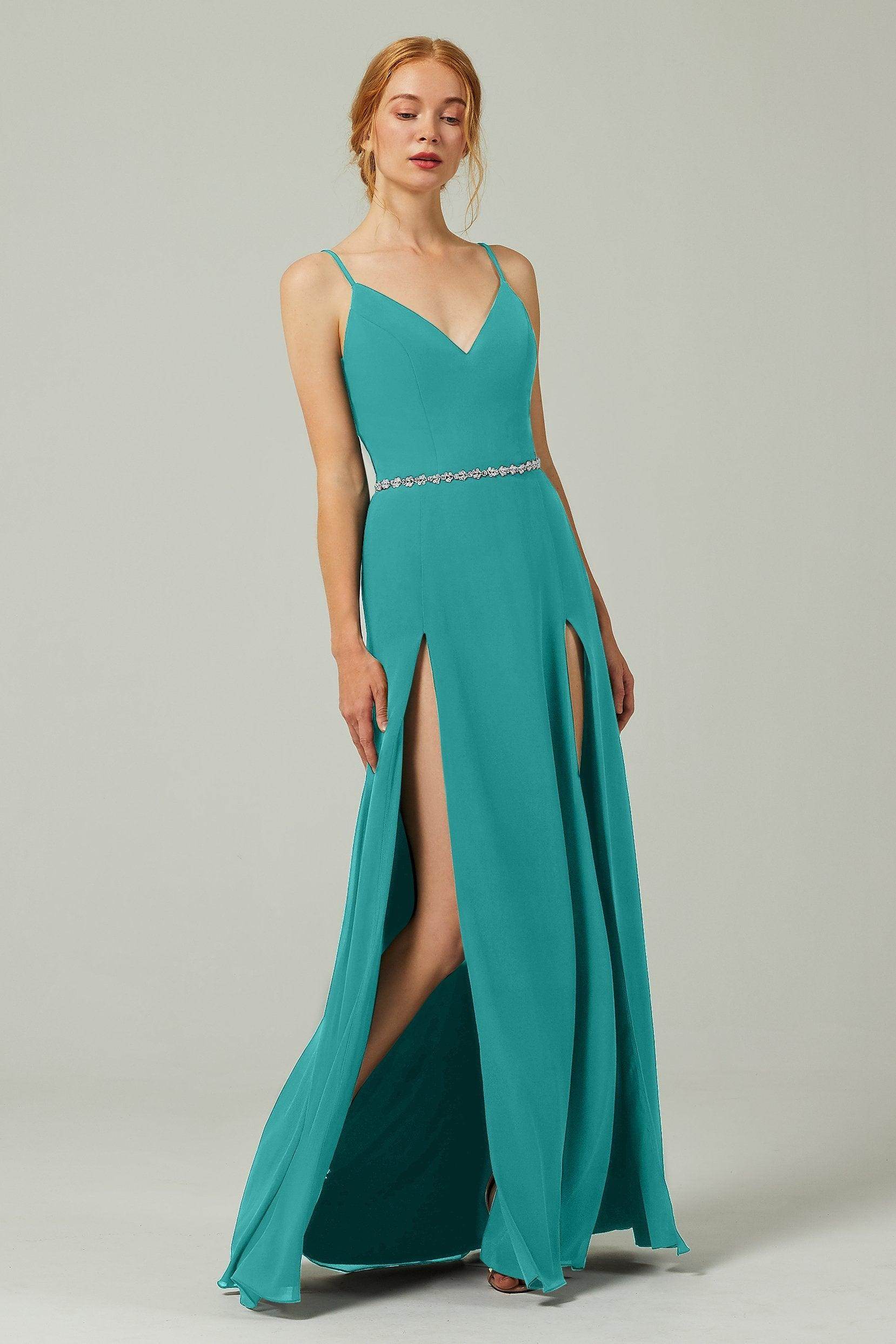 A-Line Floor Length Chiffon Bridesmaid Dress CB0321
