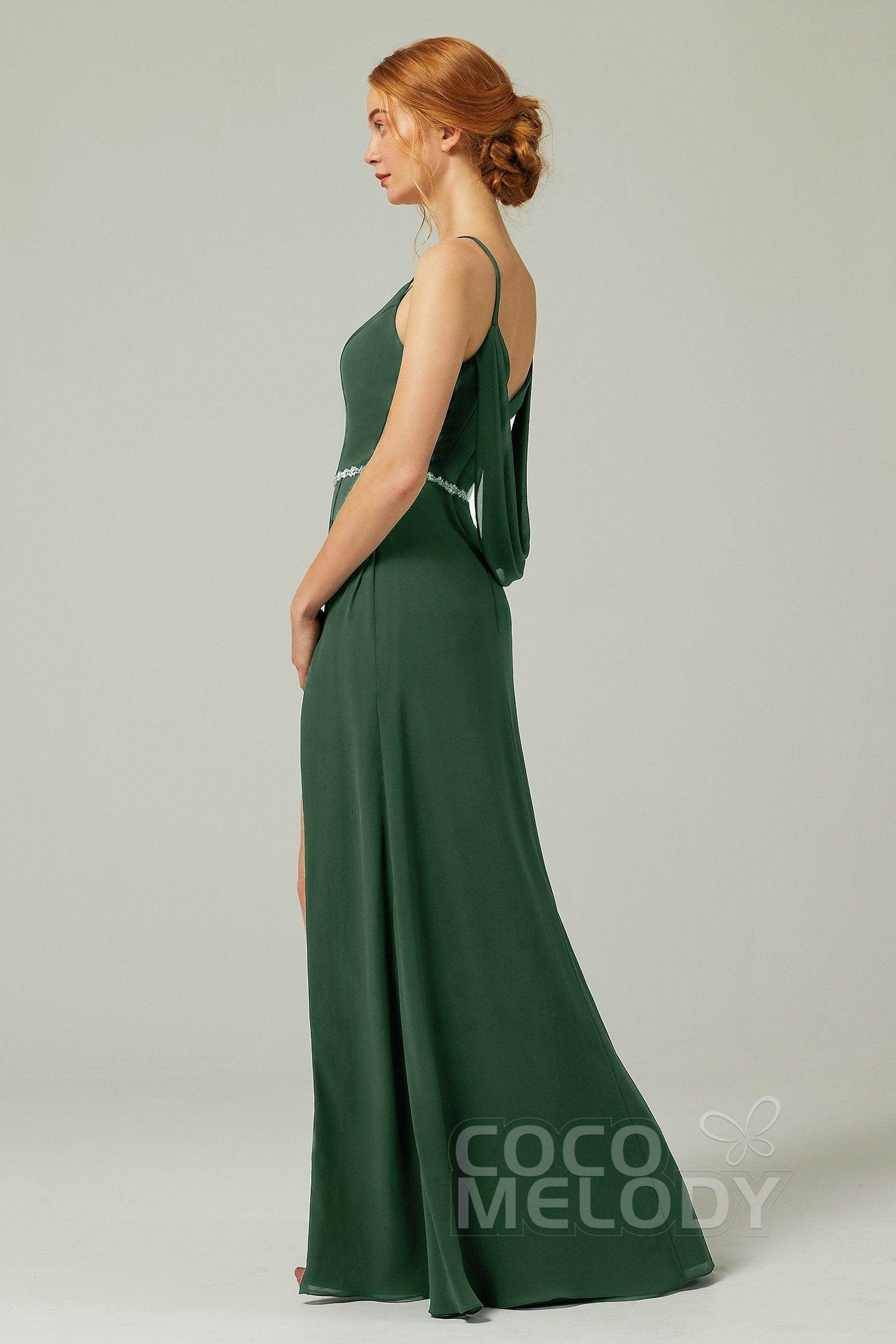 A-Line Floor Length Chiffon Bridesmaid Dress CB0321