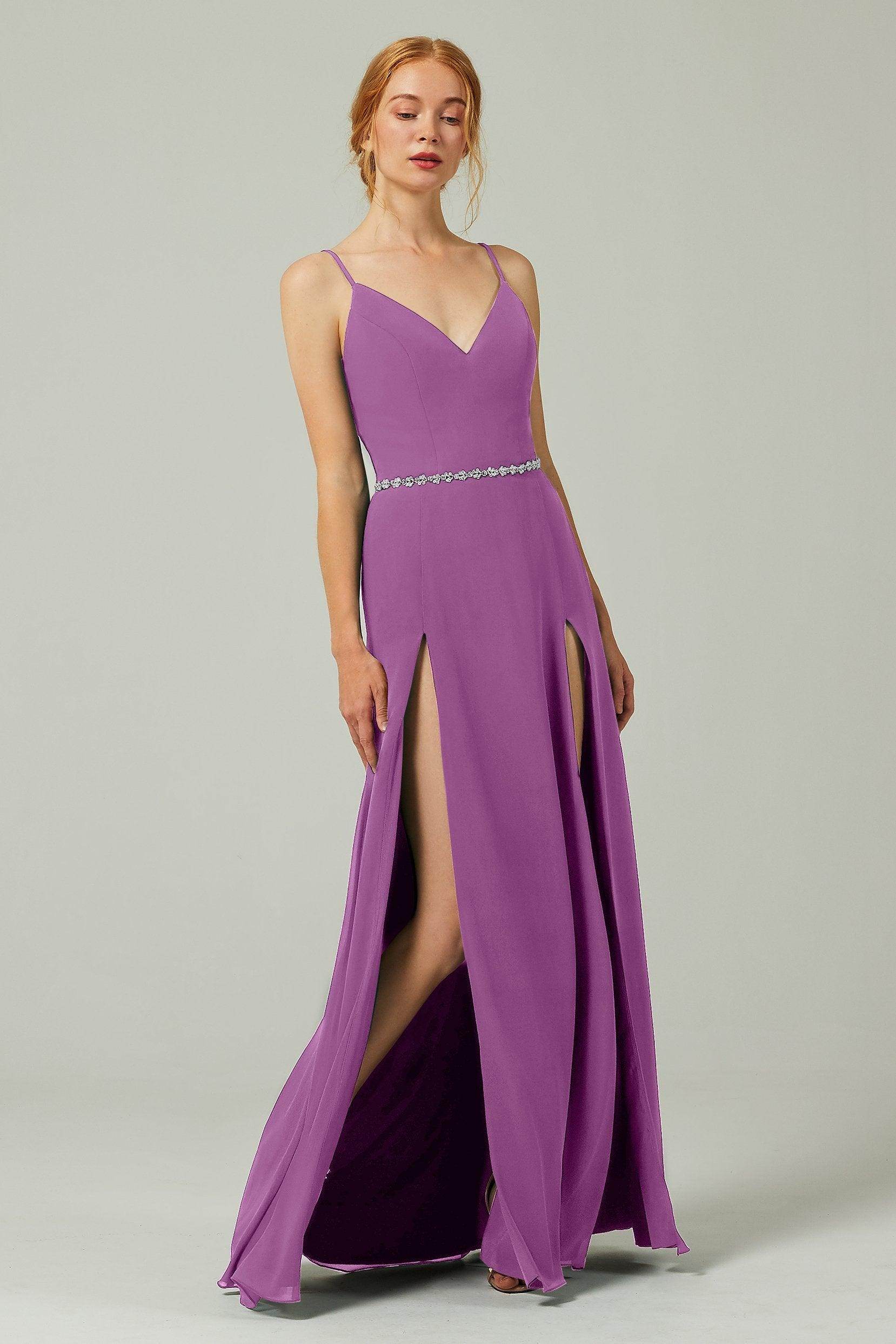 A-Line Floor Length Chiffon Bridesmaid Dress CB0321