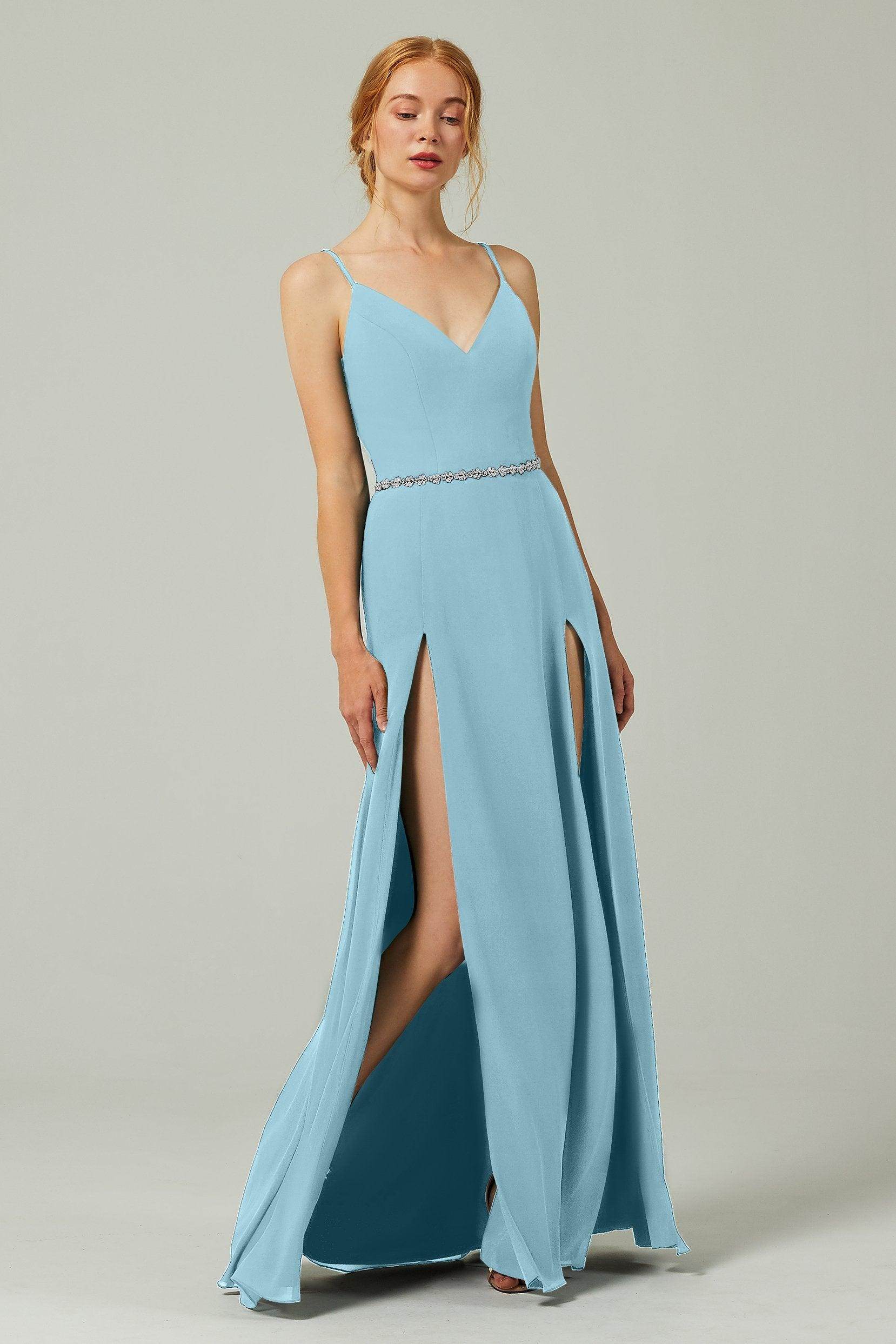 A-Line Floor Length Chiffon Bridesmaid Dress CB0321